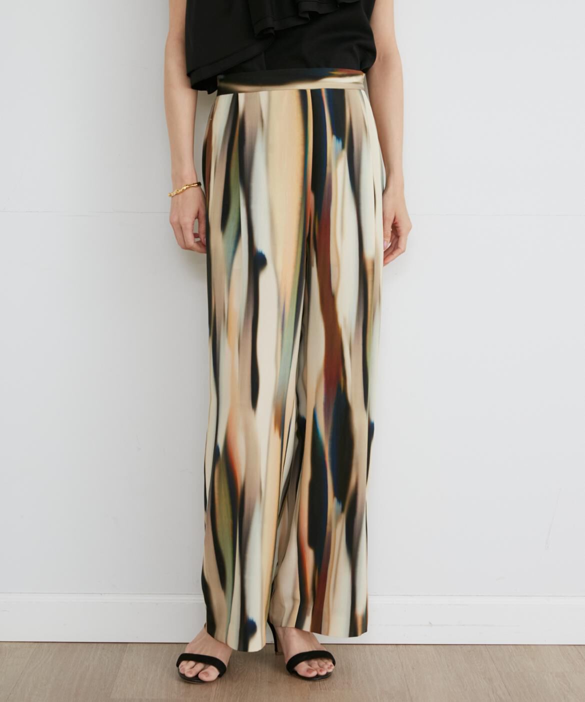 INED「《大きいサイズ》プリントワイドパンツ《la veille by SUPERIOR CLOSET》」|その他|