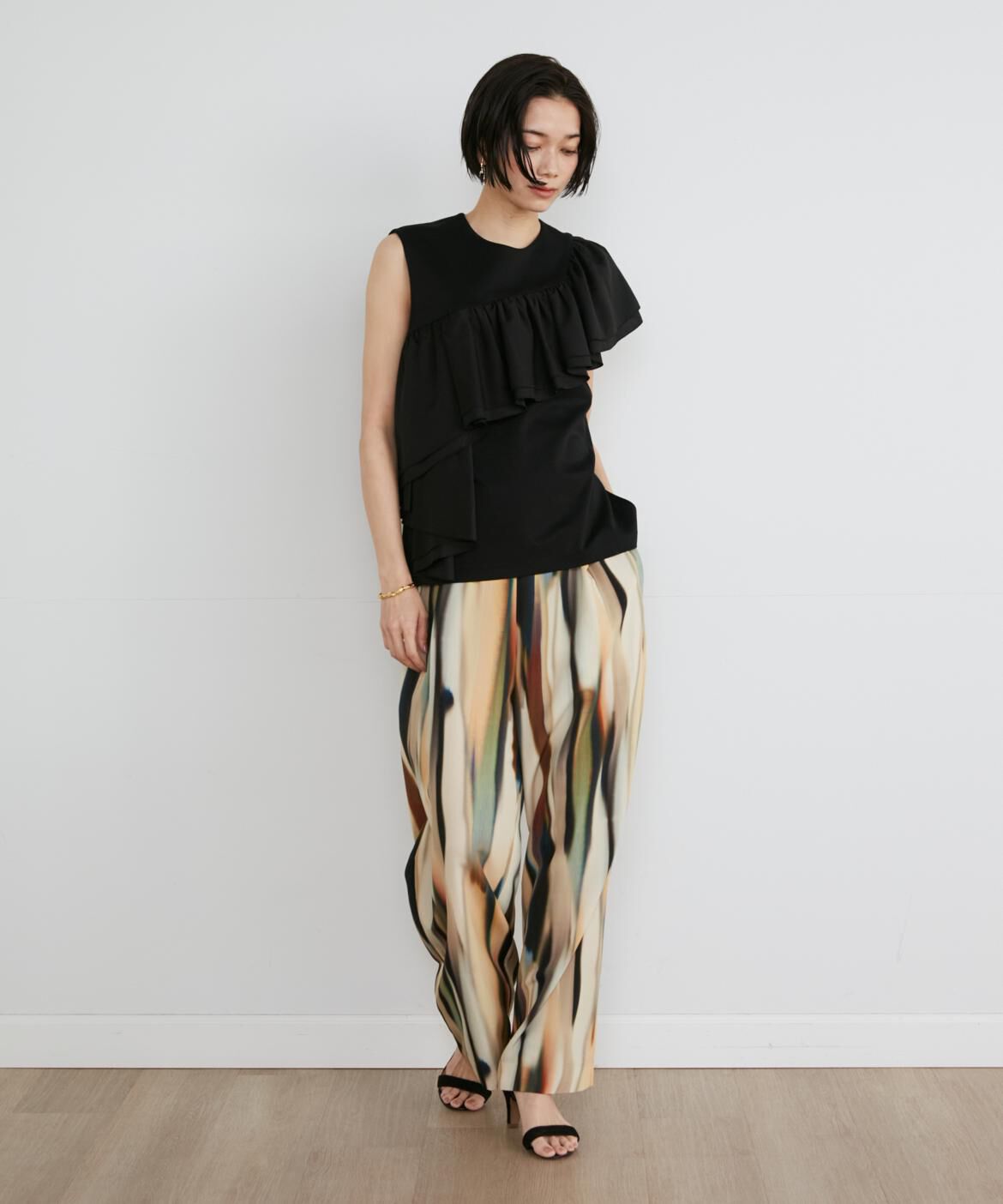 INED「《大きいサイズ》プリントワイドパンツ《la veille by SUPERIOR CLOSET》」|その他|