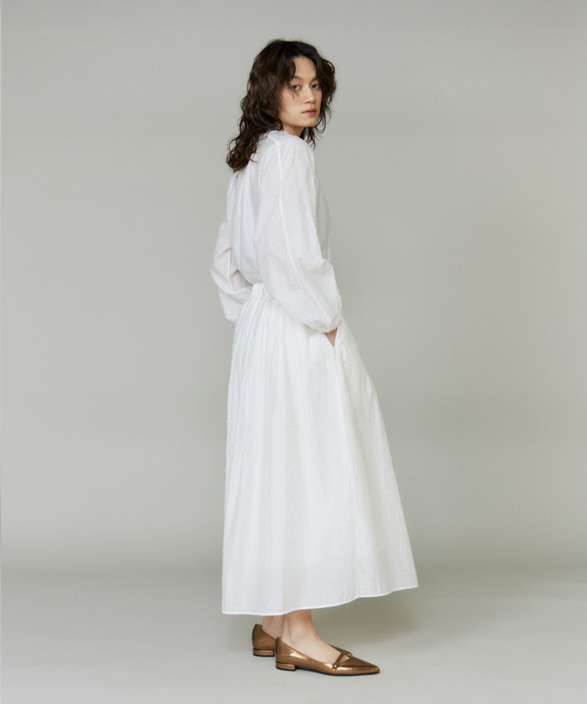 INED「ラメドットタックスカート」|スカート|