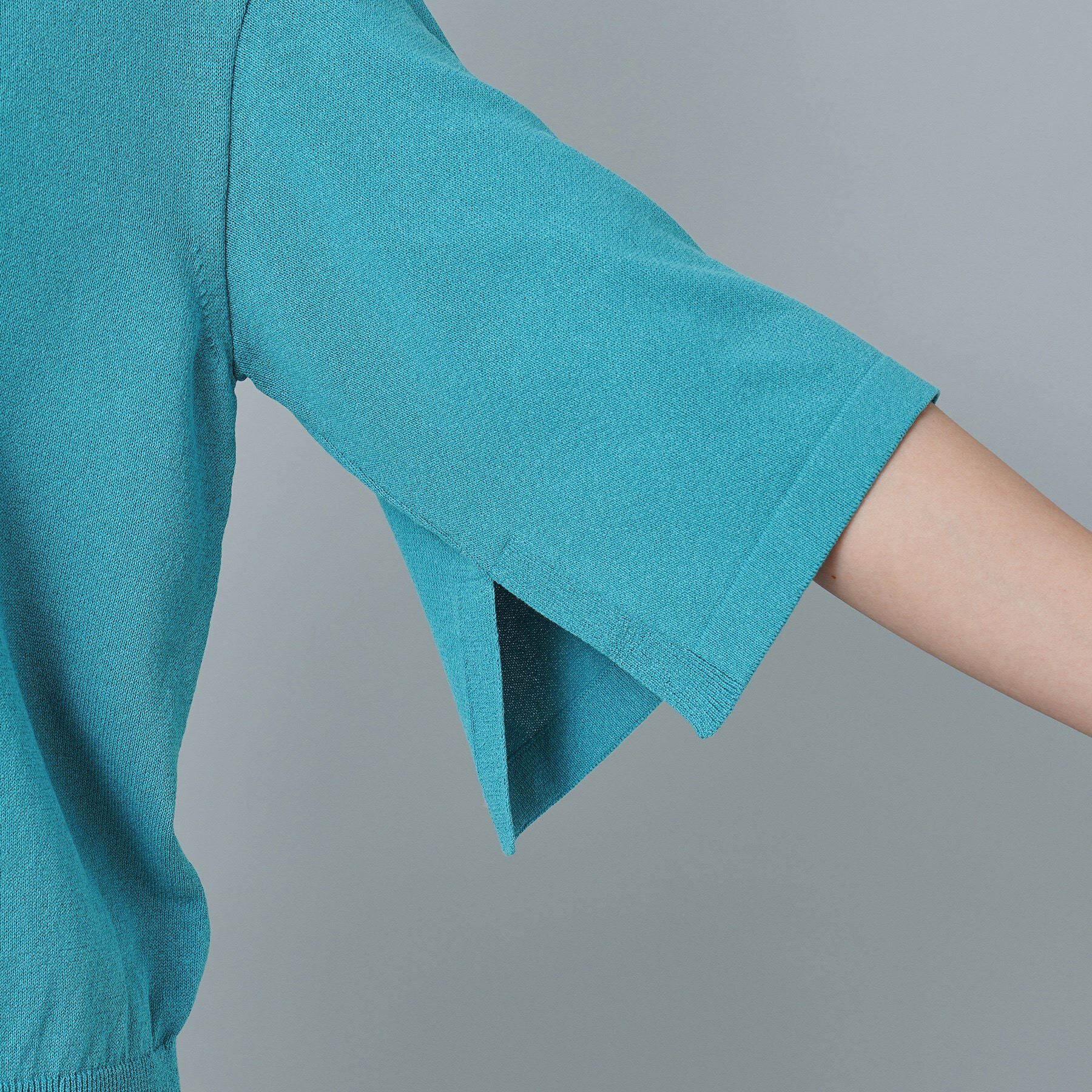 UNTITLED「【春夏ニット／薄手／６色展開】ペーパーエステル 袖スリットニット」|ニット・セーター|