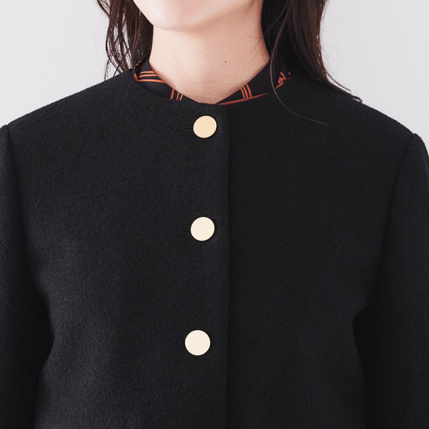 UNTITLED「【日本製/短ジャケ】ブークレークロップドジャケット」|ノーカラージャケット|