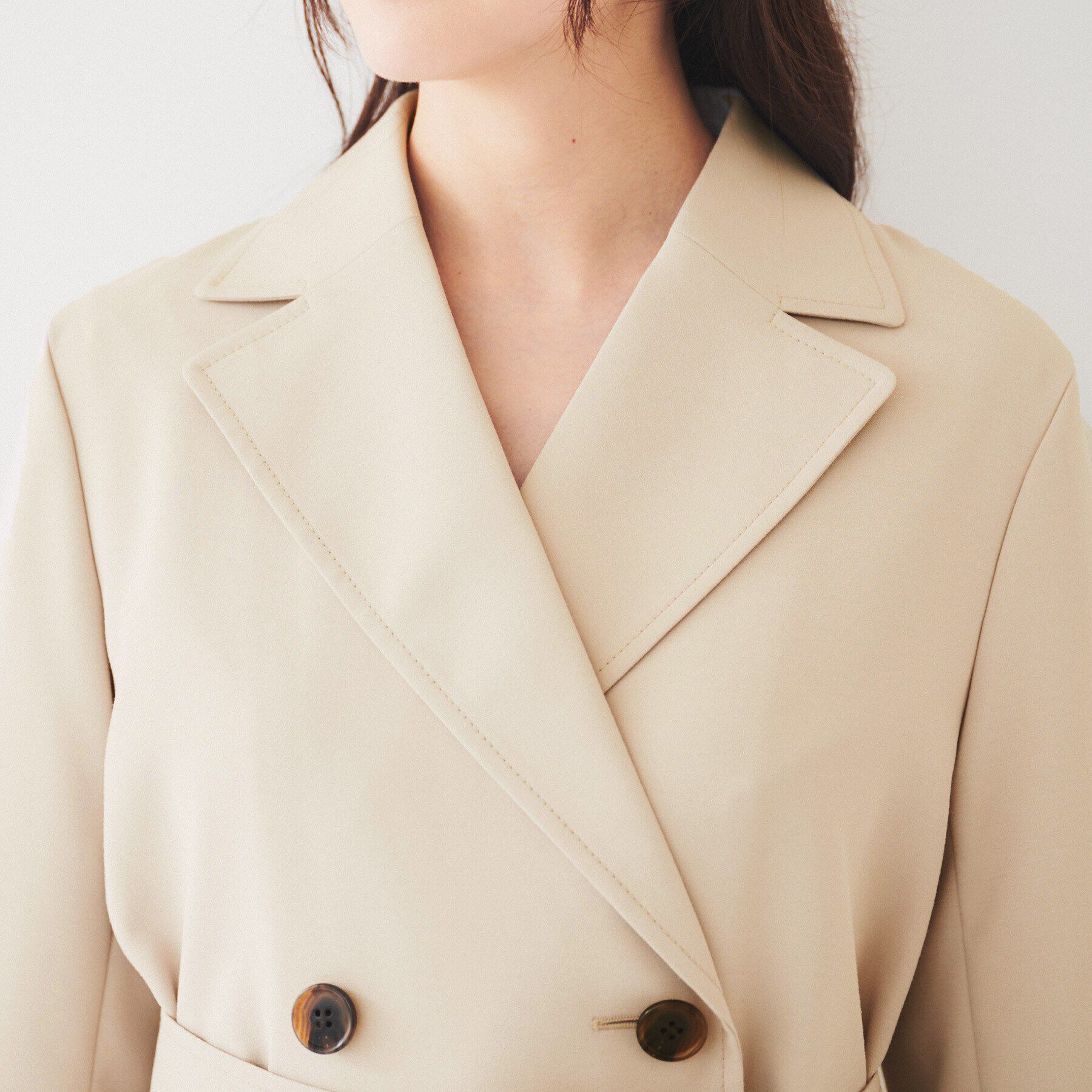 UNTITLED「【通勤/春コート】バックサテン トレンチコート」|トレンチコート|