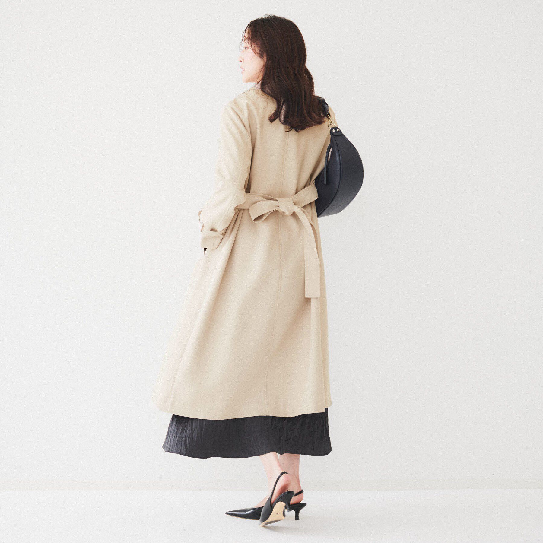 UNTITLED「【通勤/春コート】バックサテン トレンチコート」|トレンチコート|