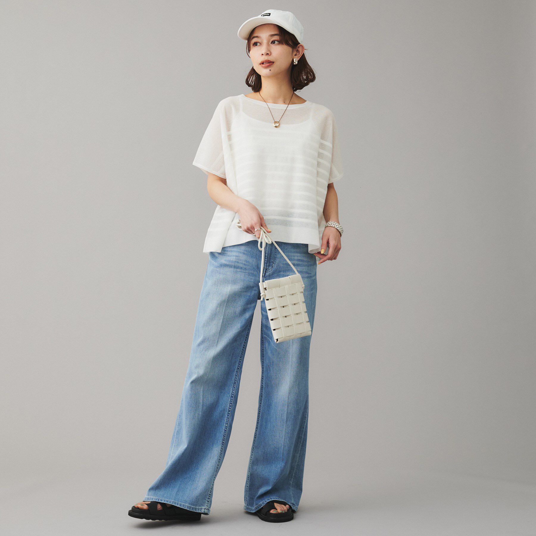 UNTITLED「【TRADITIONAL WEATHERWEAR】LYNE KNIT SHEERプルオーバー」|Tシャツ・カットソー|