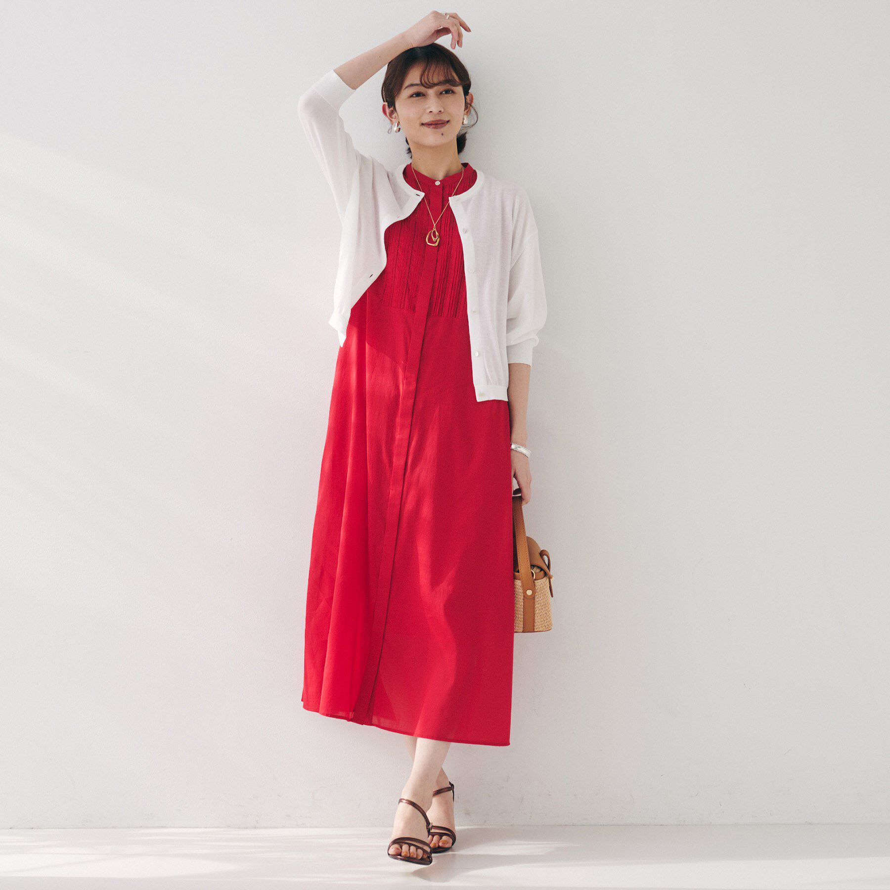 UNTITLED「【短丈/シアー/洗える】ドルマンスリーブカーディガン」|カーディガン|