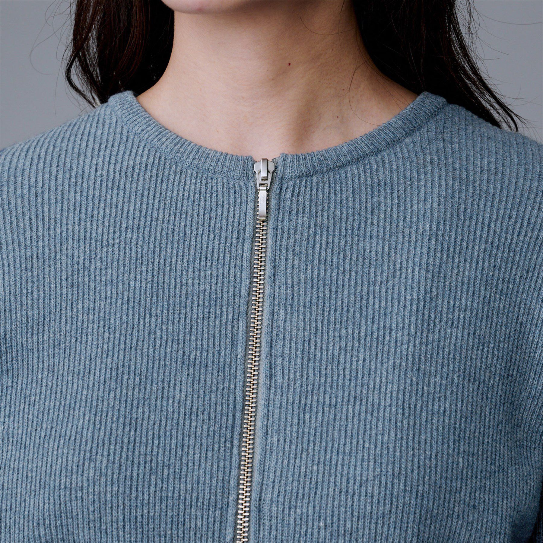 UNTITLED「【ゆったりサイズ/着丈短め】ジップニットカーディガン」|カーディガン|