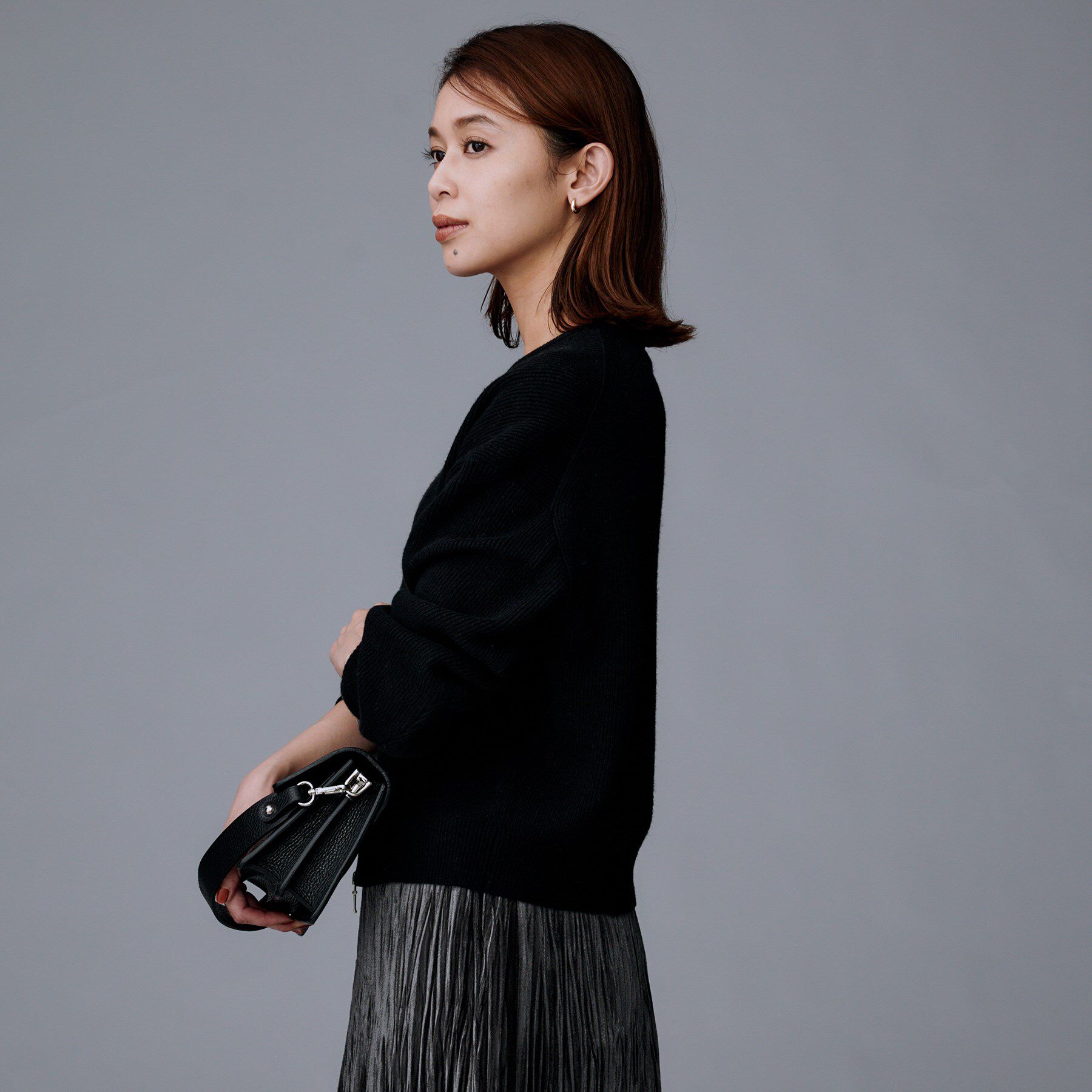 UNTITLED「【ゆったりサイズ/着丈短め】ジップニットカーディガン」|カーディガン|