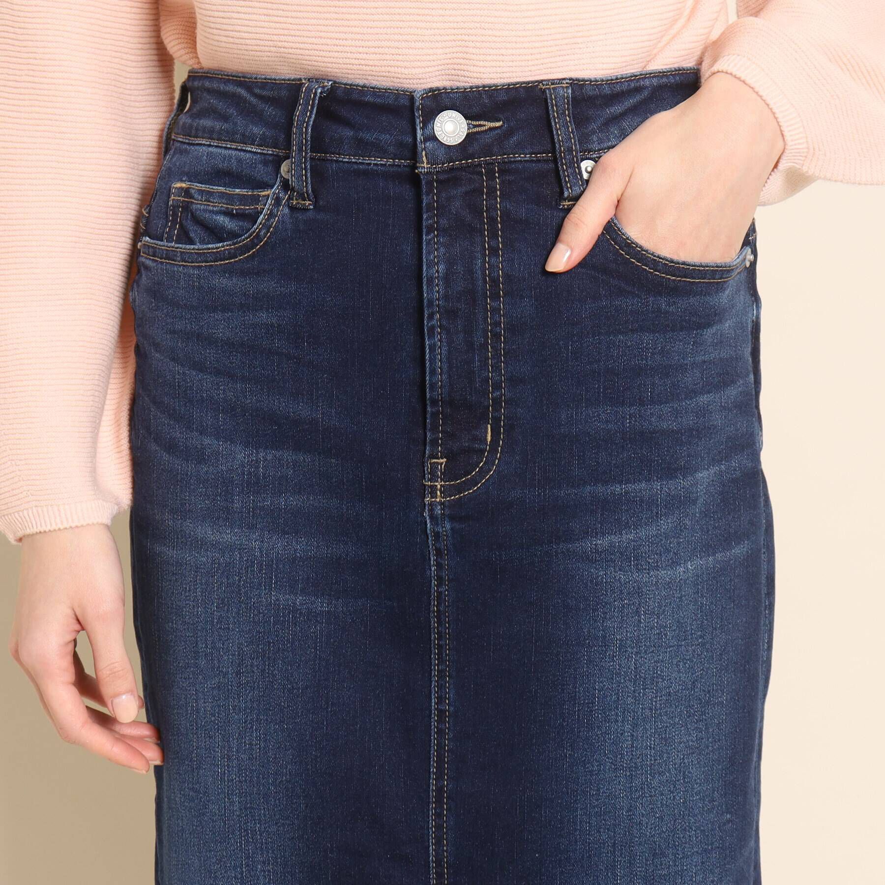 COUP DE CHANCE「【洗える】ハイウエストデニムタイトスカート」|スカート|