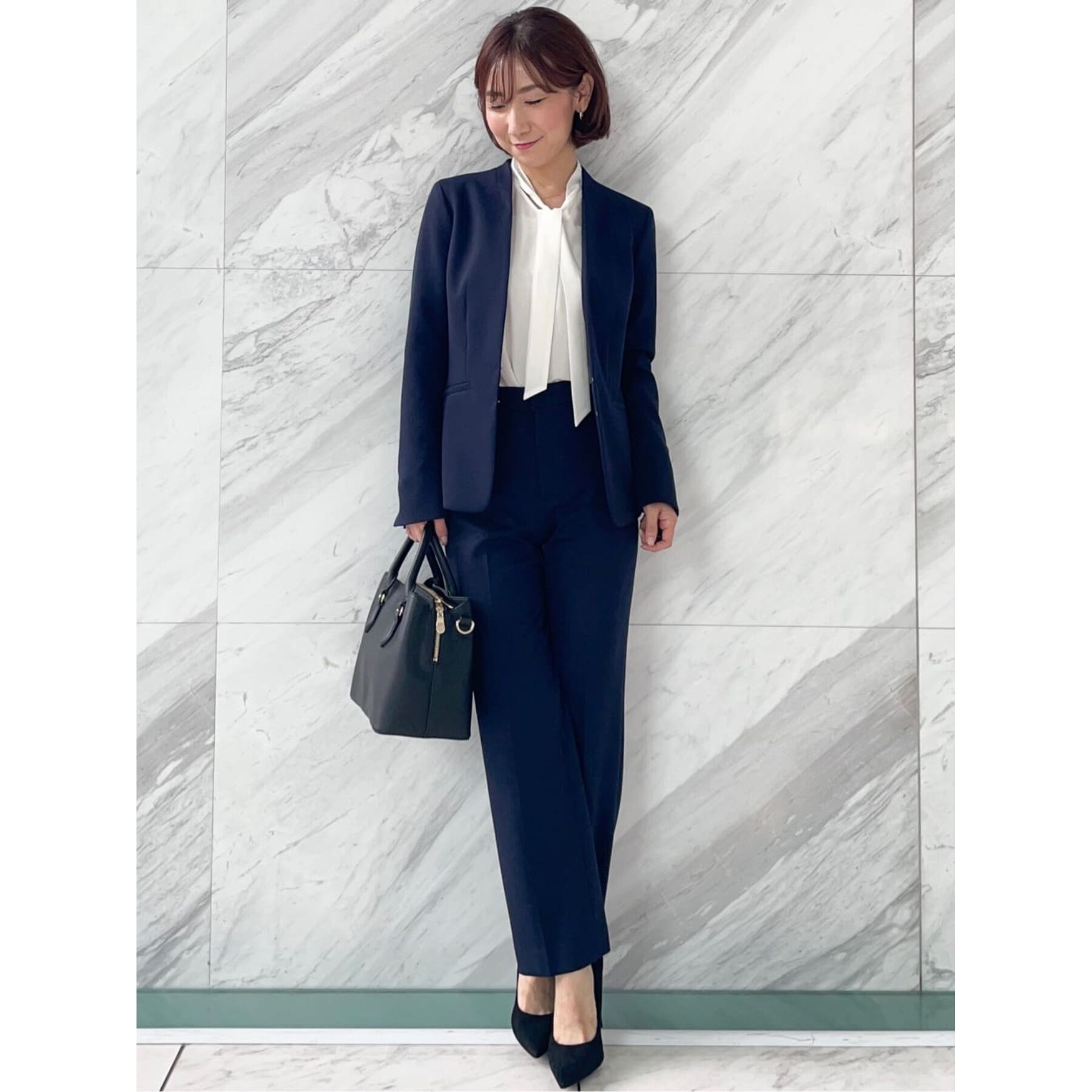 COUP DE CHANCE「【一枚着／ジャケットイン】女性らしい細ボウタイブラウス」|シャツ・ブラウス|