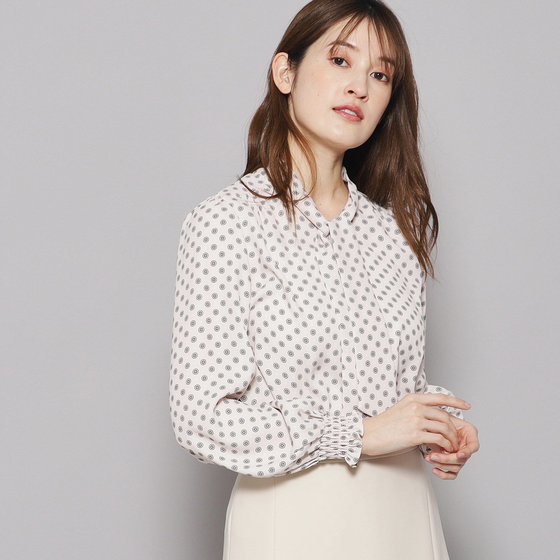 COUP DE CHANCE「【洗える】ボウタイブラウス」|シャツ・ブラウス|グレージュ(150)