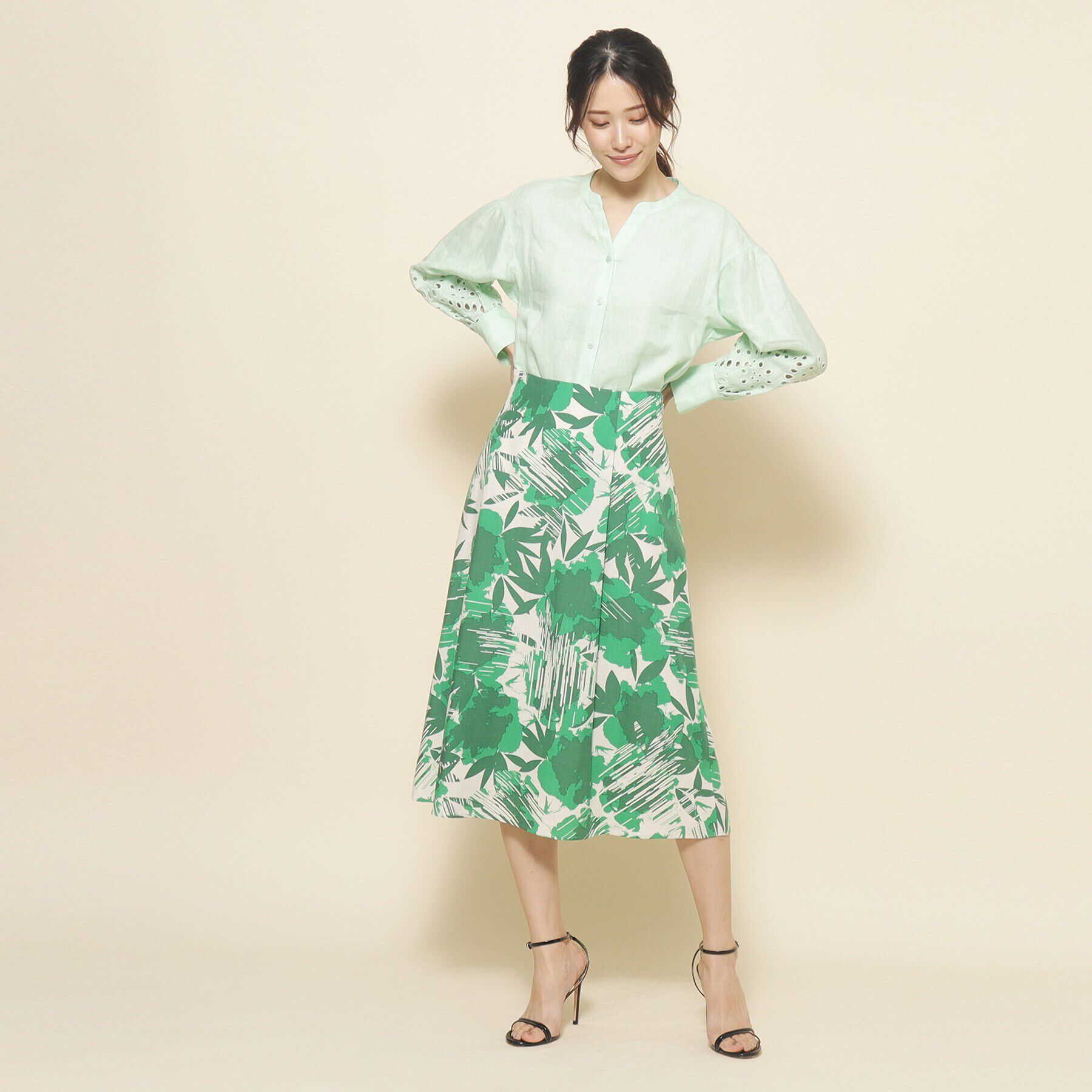 COUP DE CHANCE「【洗える】花柄フレアスカート」|スカート|