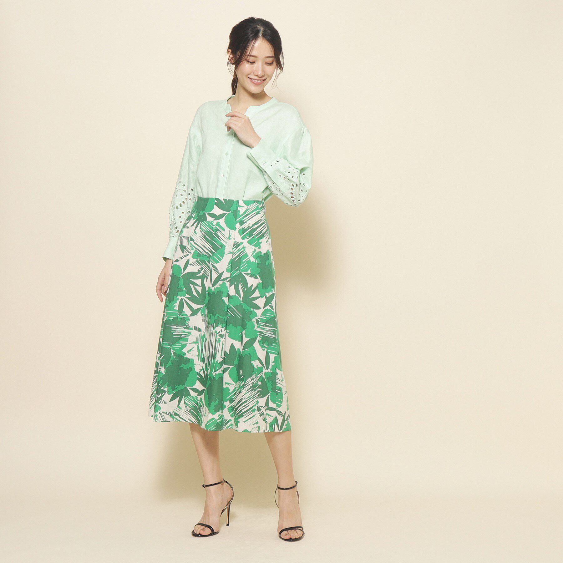 COUP DE CHANCE「【洗える】花柄フレアスカート」|スカート|