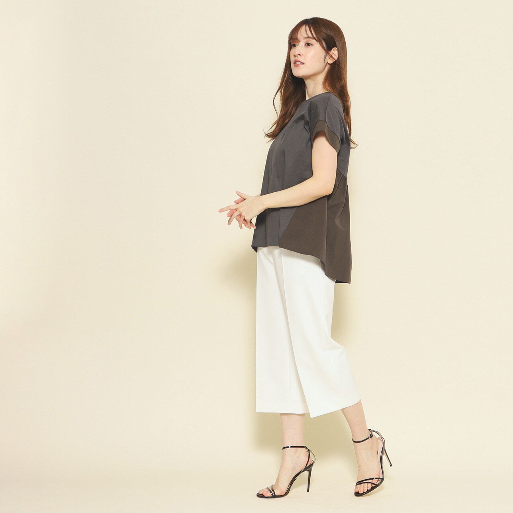 COUP DE CHANCE「【洗える】異素材コンビのプルオーバージャージ」|Tシャツ・カットソー|