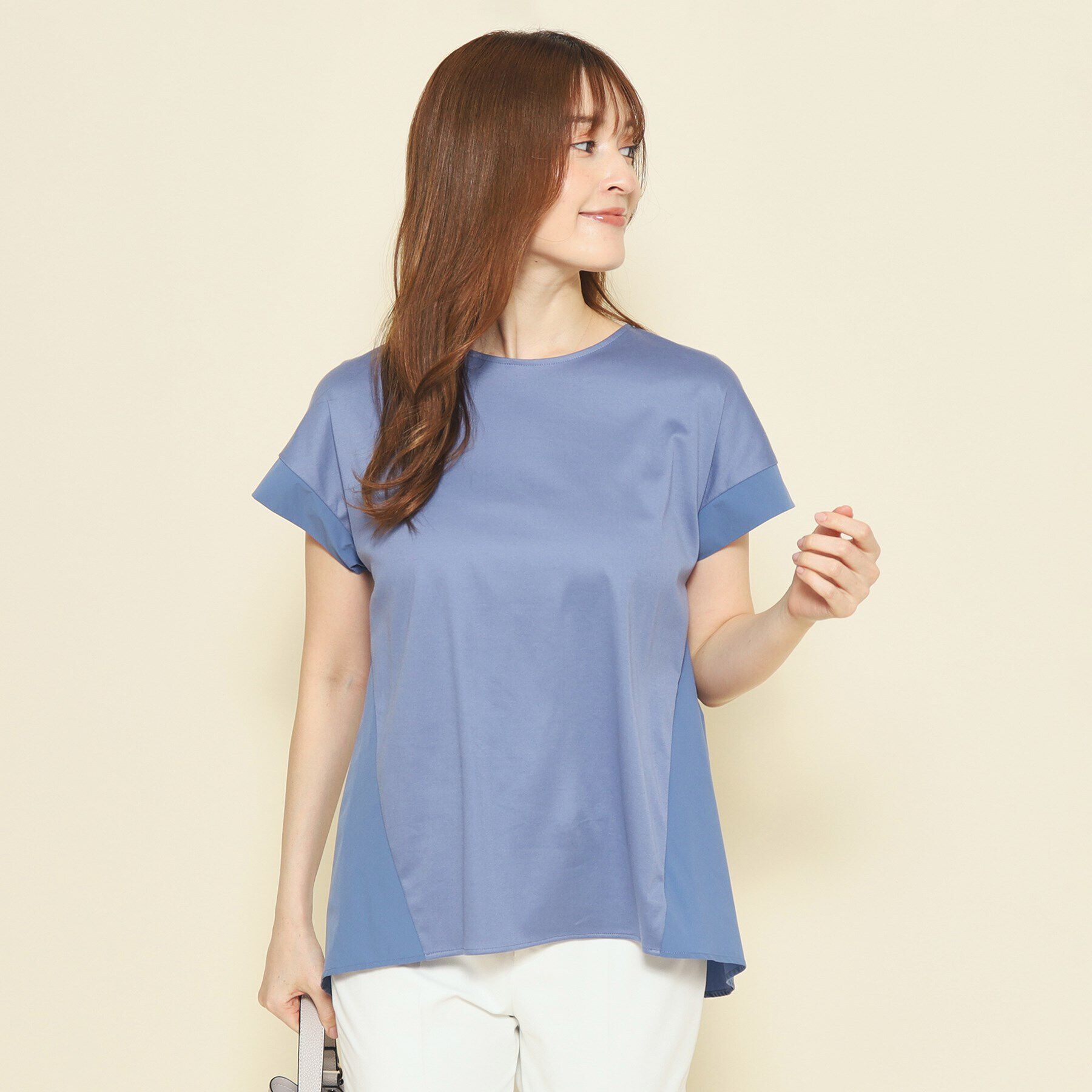 COUP DE CHANCE「【洗える】異素材コンビのプルオーバージャージ」|Tシャツ・カットソー|ﾌﾞﾙｰ(093)