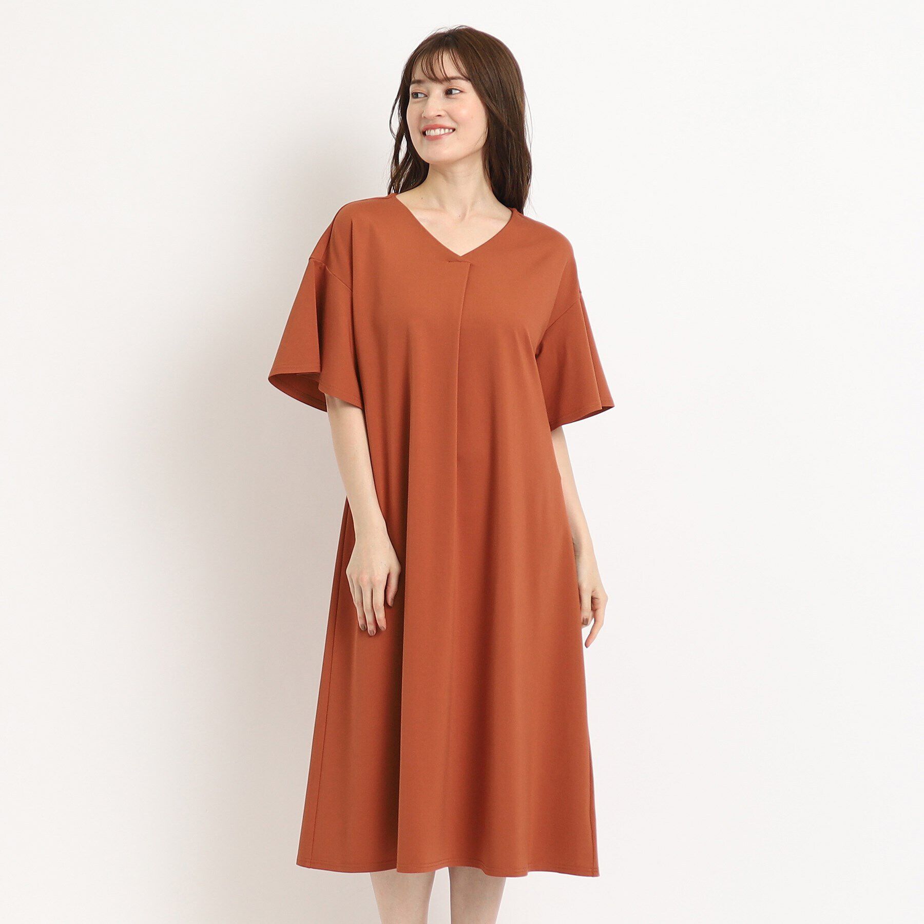 COUP DE CHANCE「【洗える／裏地無し／ジャージ素材】セミフレアーワンピース」|ワンピース|