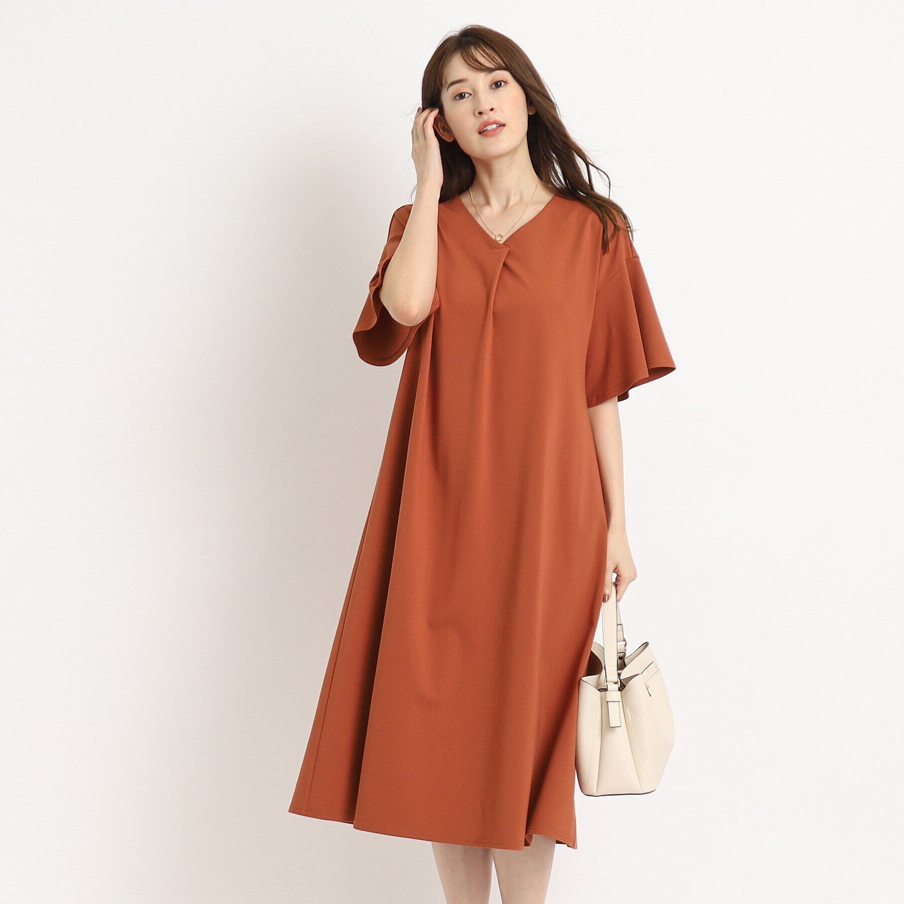 COUP DE CHANCE「【洗える／裏地無し／ジャージ素材】セミフレアーワンピース」|ワンピース|