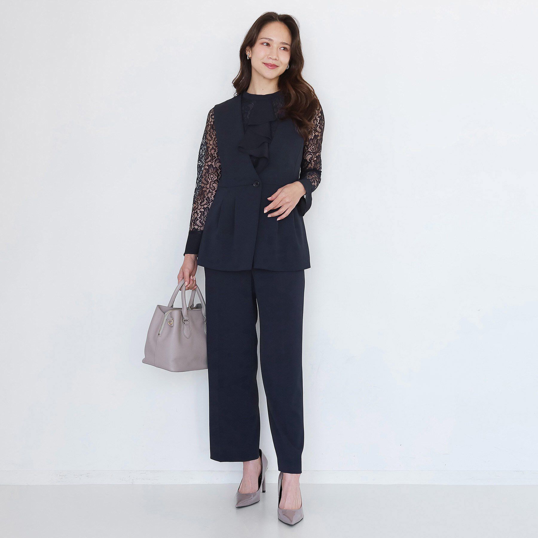 COUP DE CHANCE「【手洗い可／日本製／伸縮性／セットアップ可】カラーレスのジレ」|ベスト・ジレ|