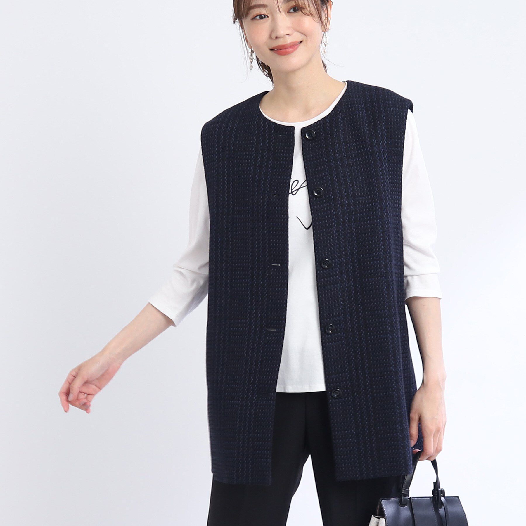 Reflect「ジャケットライクツイードジレ」|ベスト・ジレ|