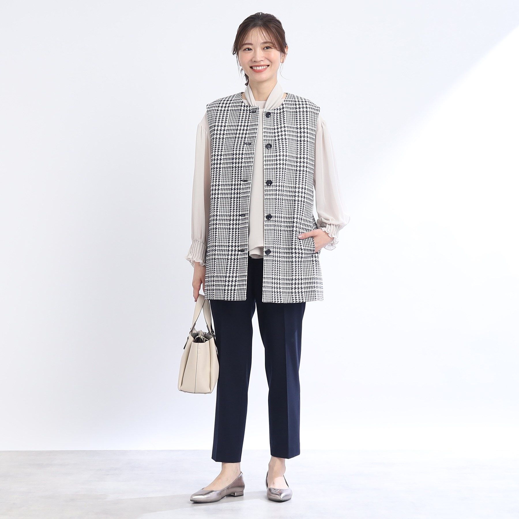 Reflect「ジャケットライクツイードジレ」|ベスト・ジレ|