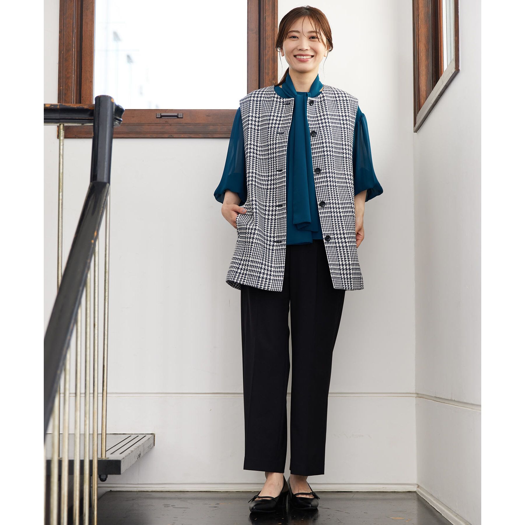 Reflect「ジャケットライクツイードジレ」|ベスト・ジレ|