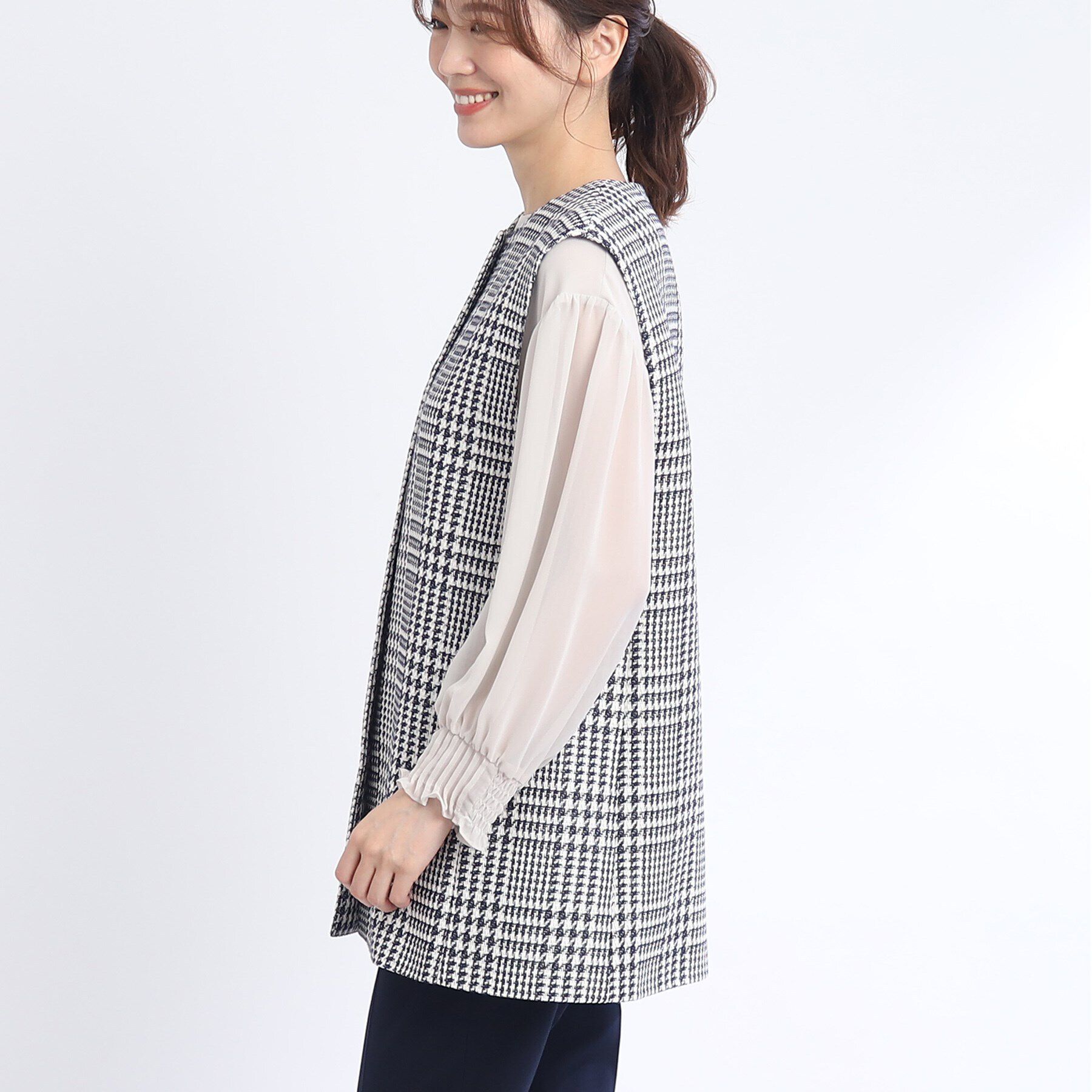 Reflect「ジャケットライクツイードジレ」|ベスト・ジレ|