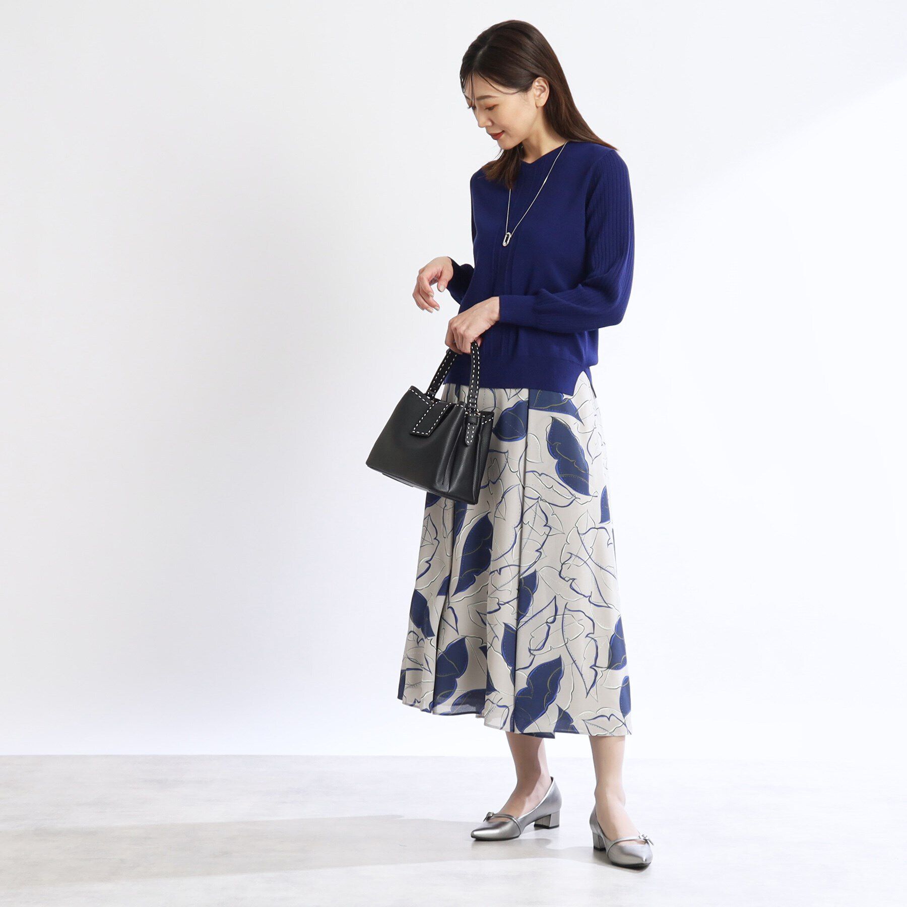 Reflect「【着映えスカート/WEB限定カラーあり／洗える】リーフプリントスカート」|スカート|