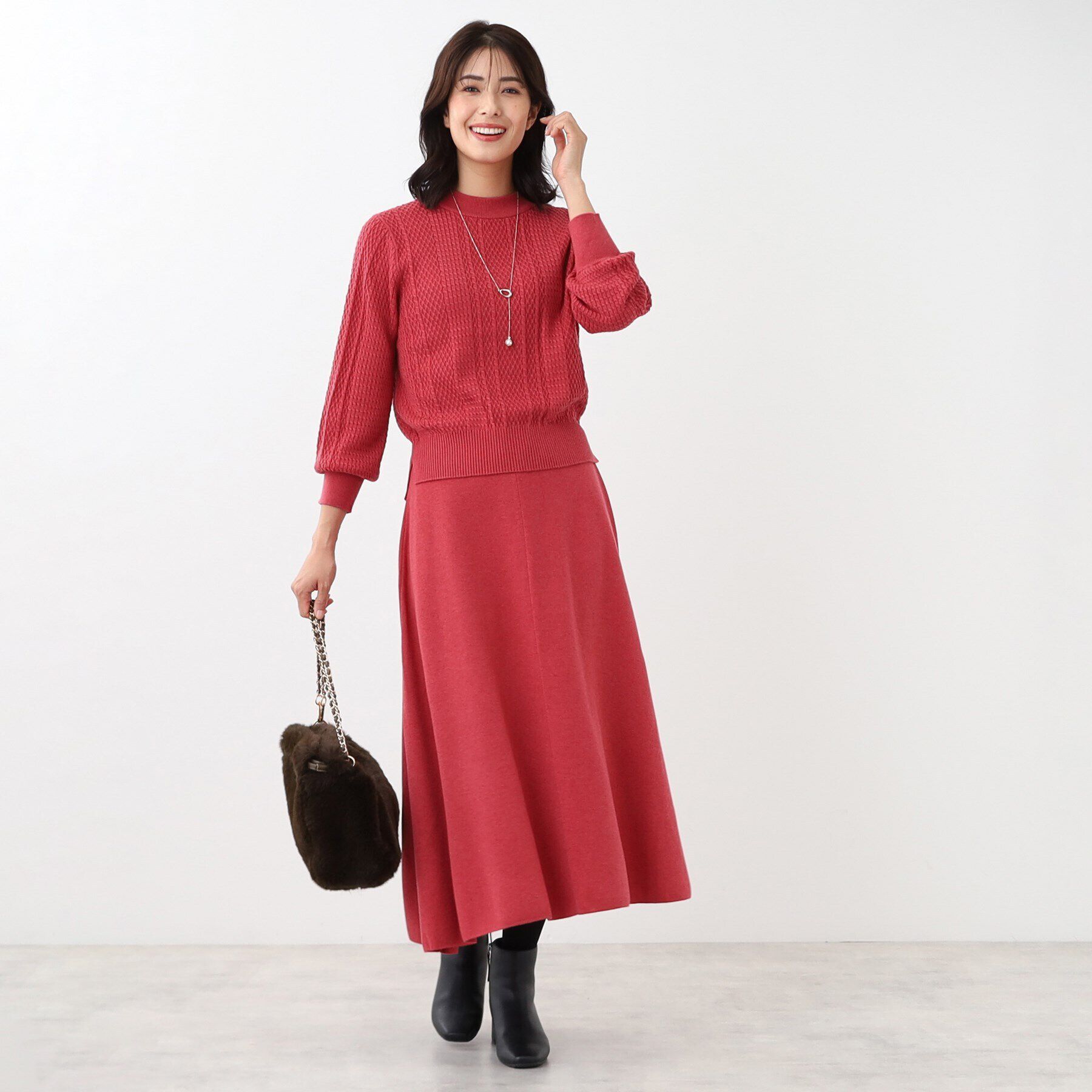 Reflect「【WEB限定カラーあり／洗える／セットアップ可】ジャカードニットスカート」|スカート|