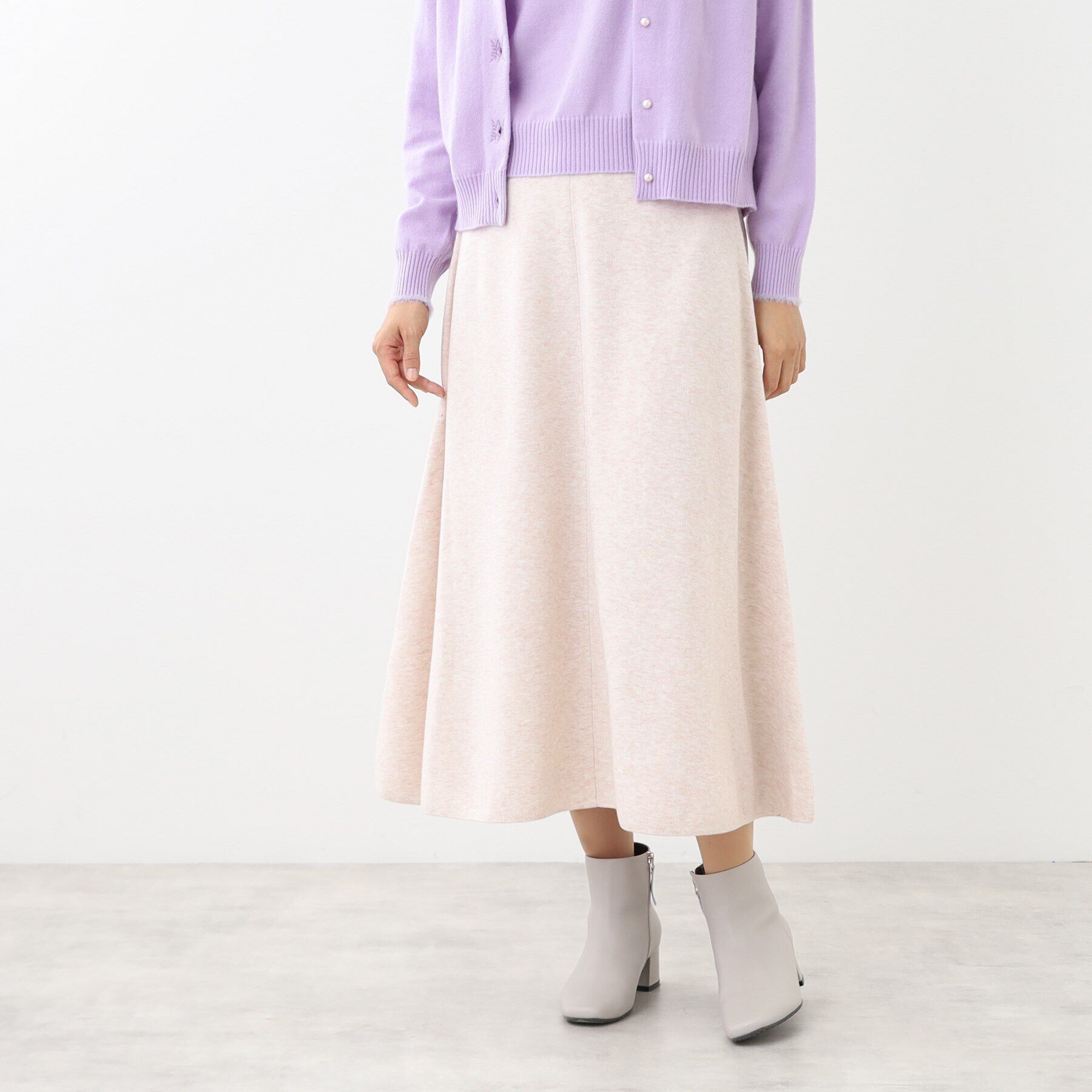 Reflect「【WEB限定カラーあり／洗える／セットアップ可】ジャカードニットスカート」|スカート|グレージュ(050)