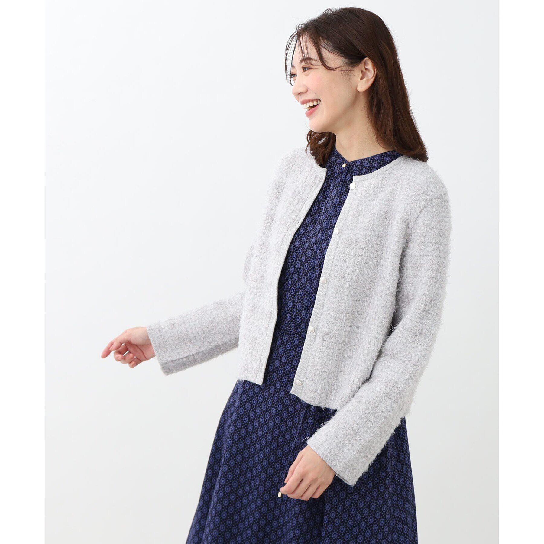 Reflect「【WEB限定カラーあり／マシンウォッシュ可】幾何柄プリントワンピース」|ワンピース|