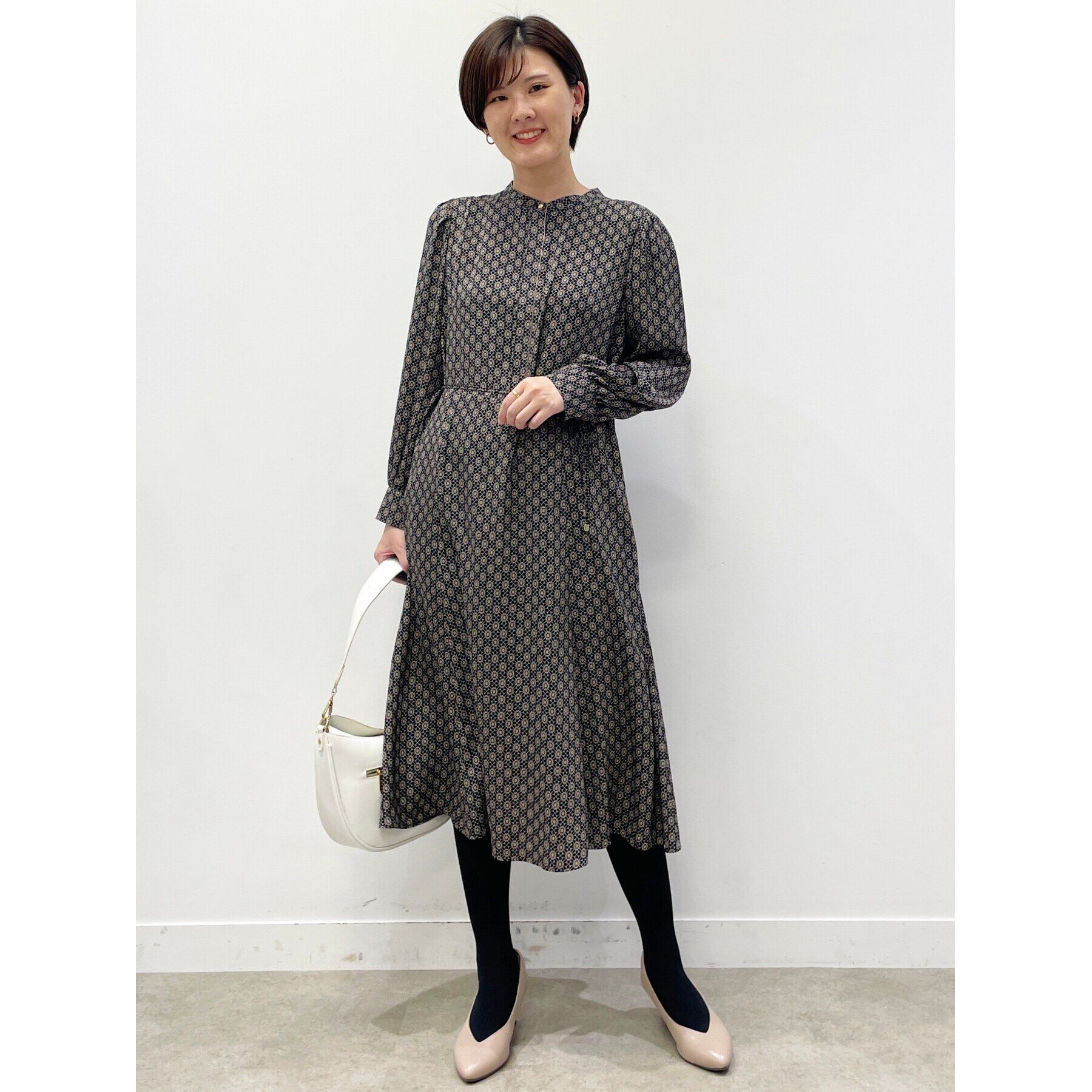 Reflect「【WEB限定カラーあり／マシンウォッシュ可】幾何柄プリントワンピース」|ワンピース|