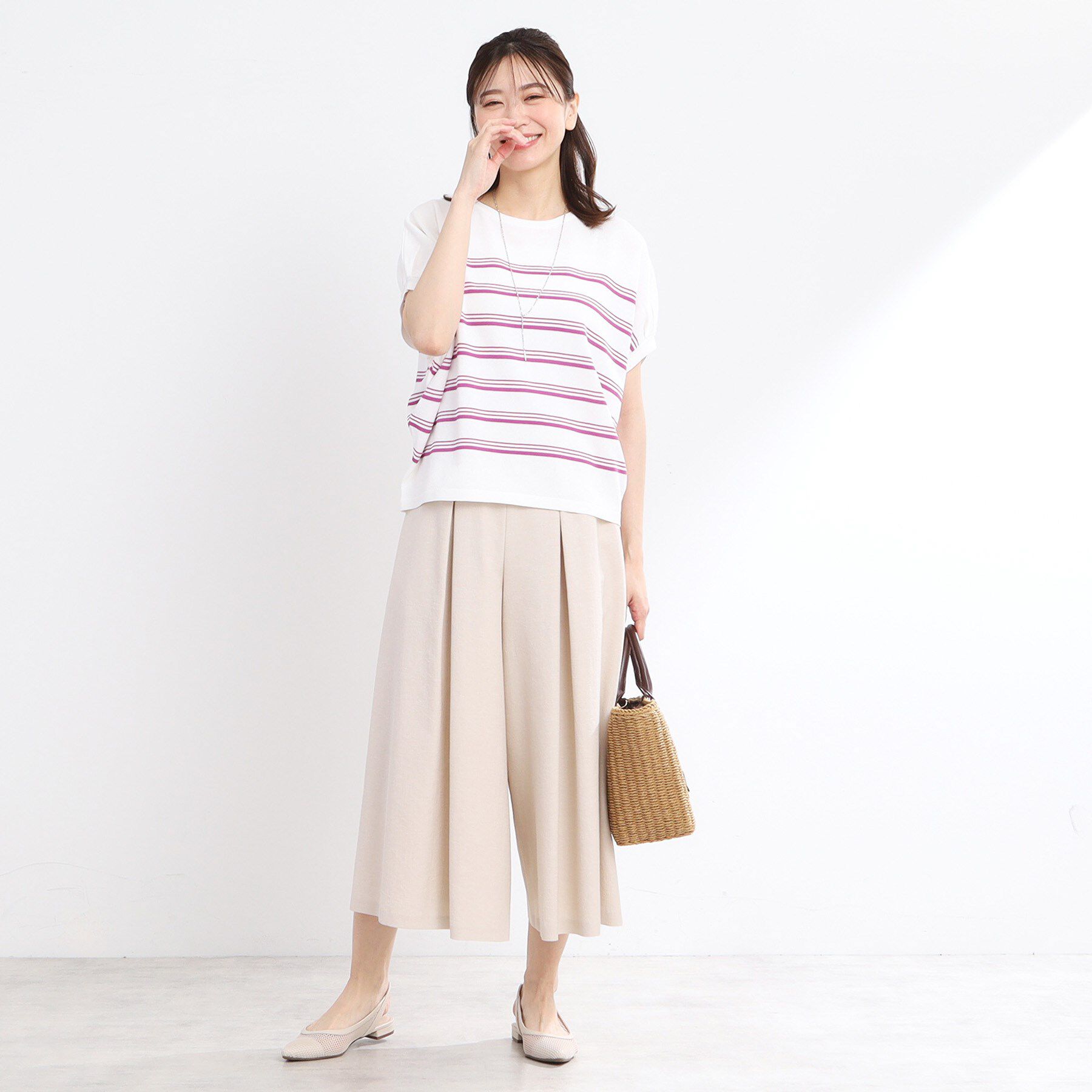 Reflect「【WEB先行カラーあり／手洗い可】スレッドボーダーニット」|ニット・セーター|