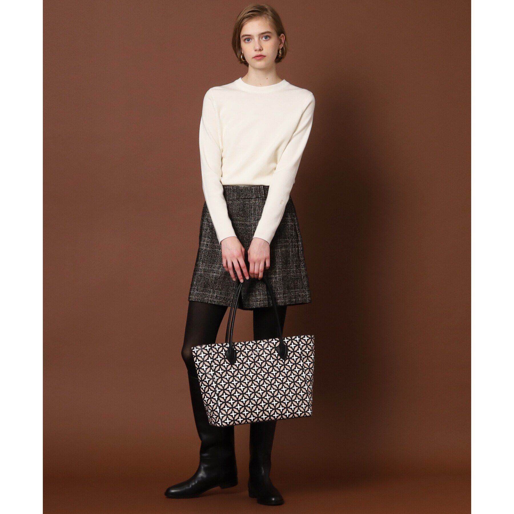 DRESSTERIOR「オーバーラップサークル リサイクルレザートート」|トートバッグ|