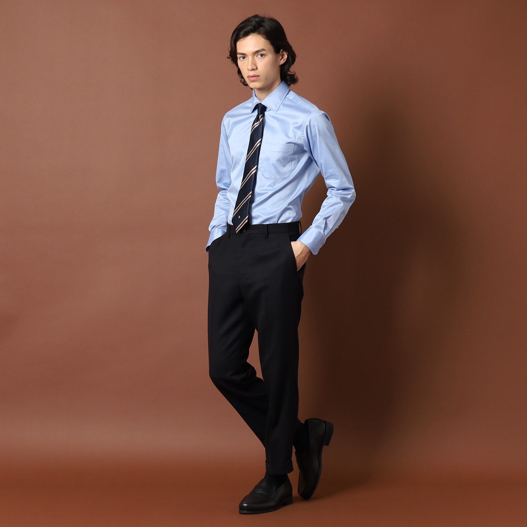 DRESSTERIOR「100／2 ワイドカラーシャツ」|シャツ・ブラウス|