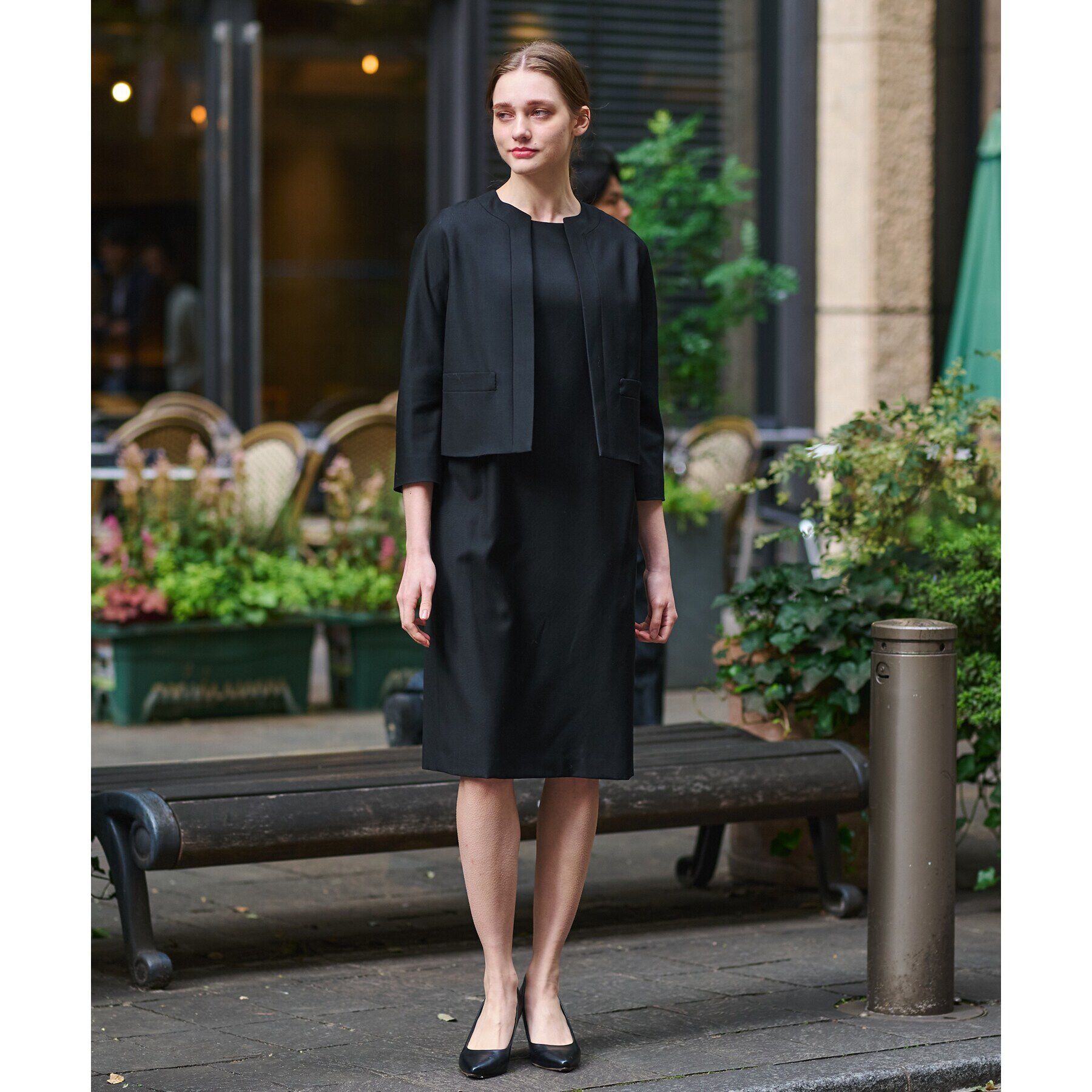 DRESSTERIOR「【セットアップ可】ブラックフォーマルジャケット」|ノーカラージャケット|