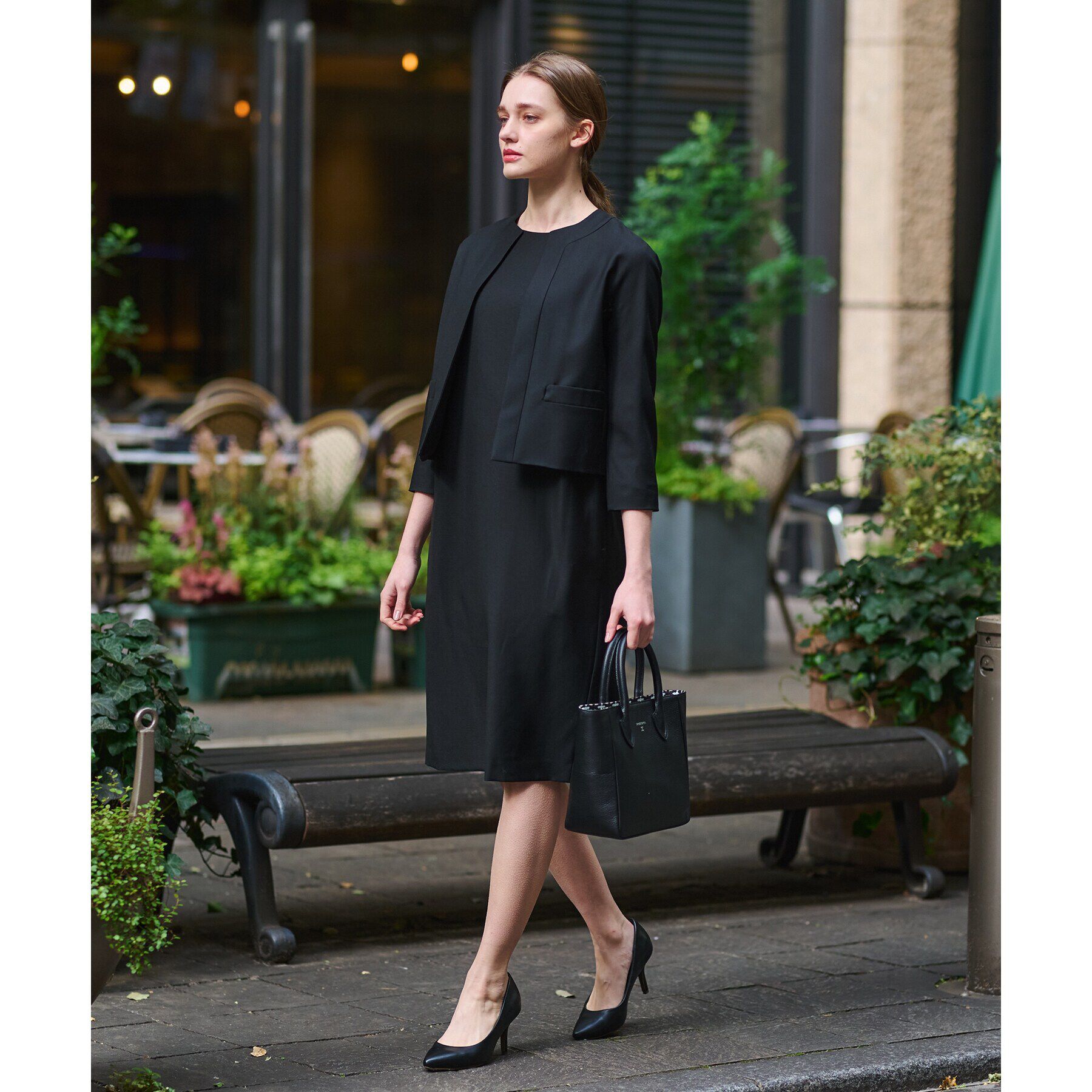 DRESSTERIOR「【セットアップ可】ブラックフォーマルジャケット」|ノーカラージャケット|