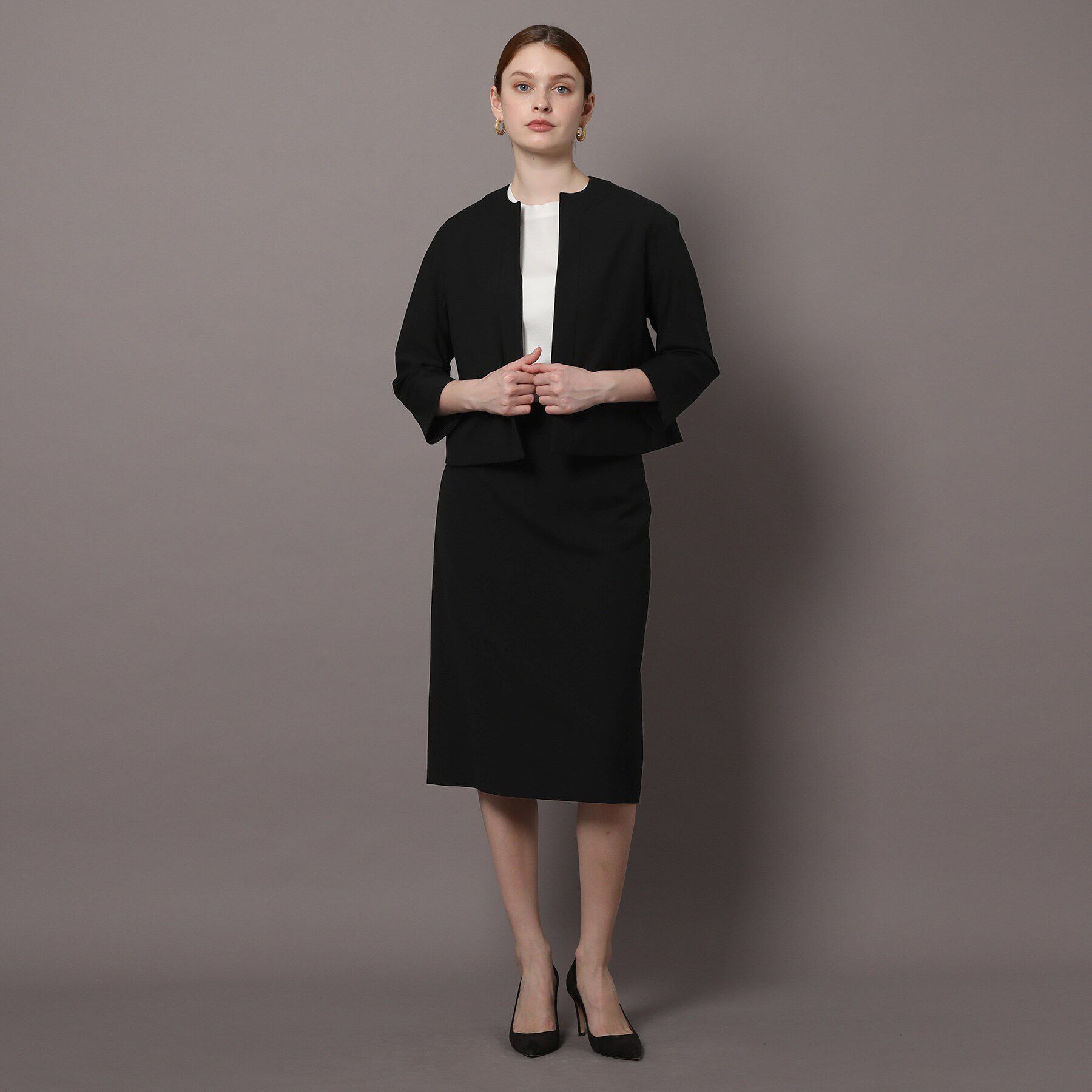 DRESSTERIOR「【セットアップ可】ブラックフォーマルジャケット」|ノーカラージャケット|