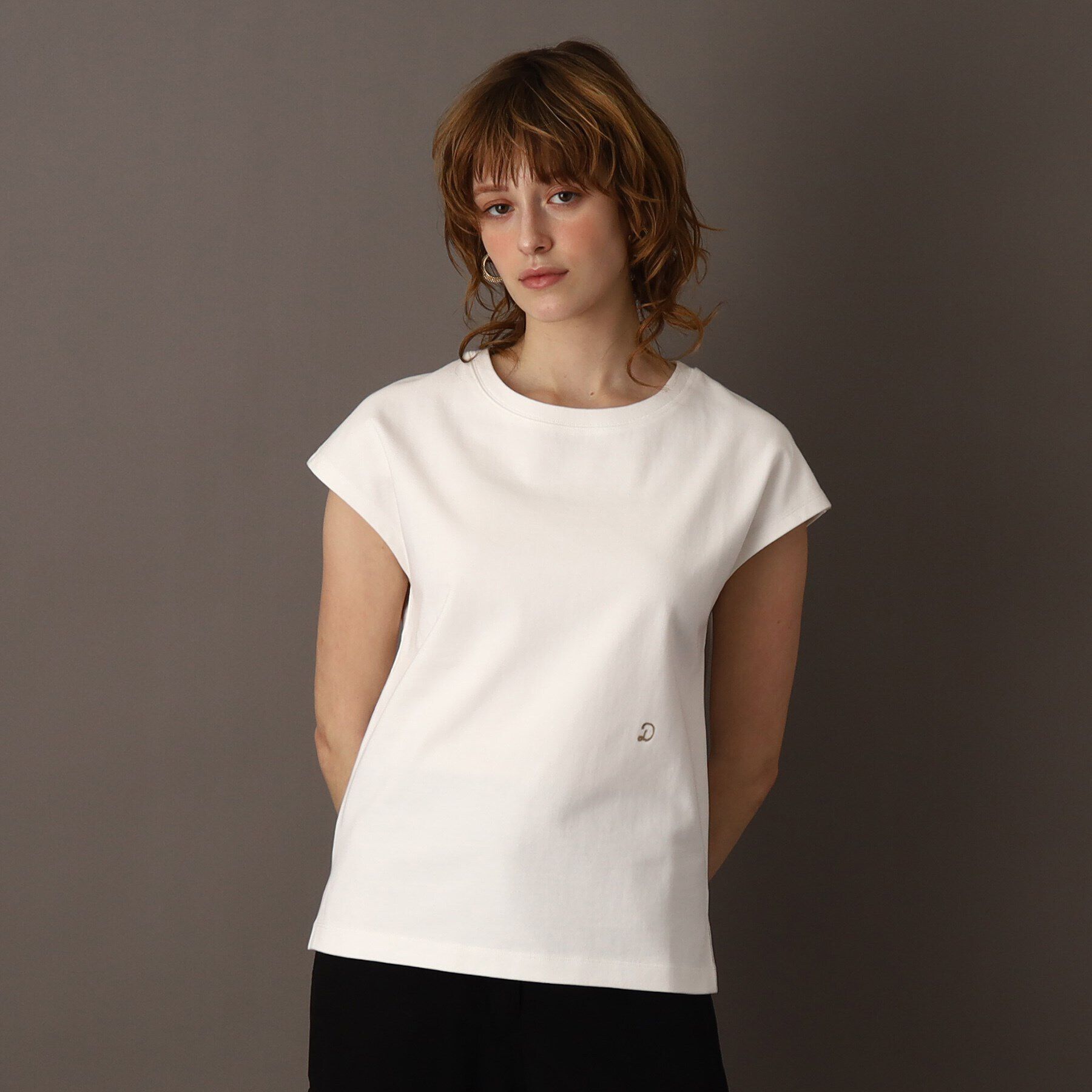 DRESSTERIOR「【洗える】エシカルオーガニックフレンチ袖Tシャツ」|Tシャツ・カットソー|