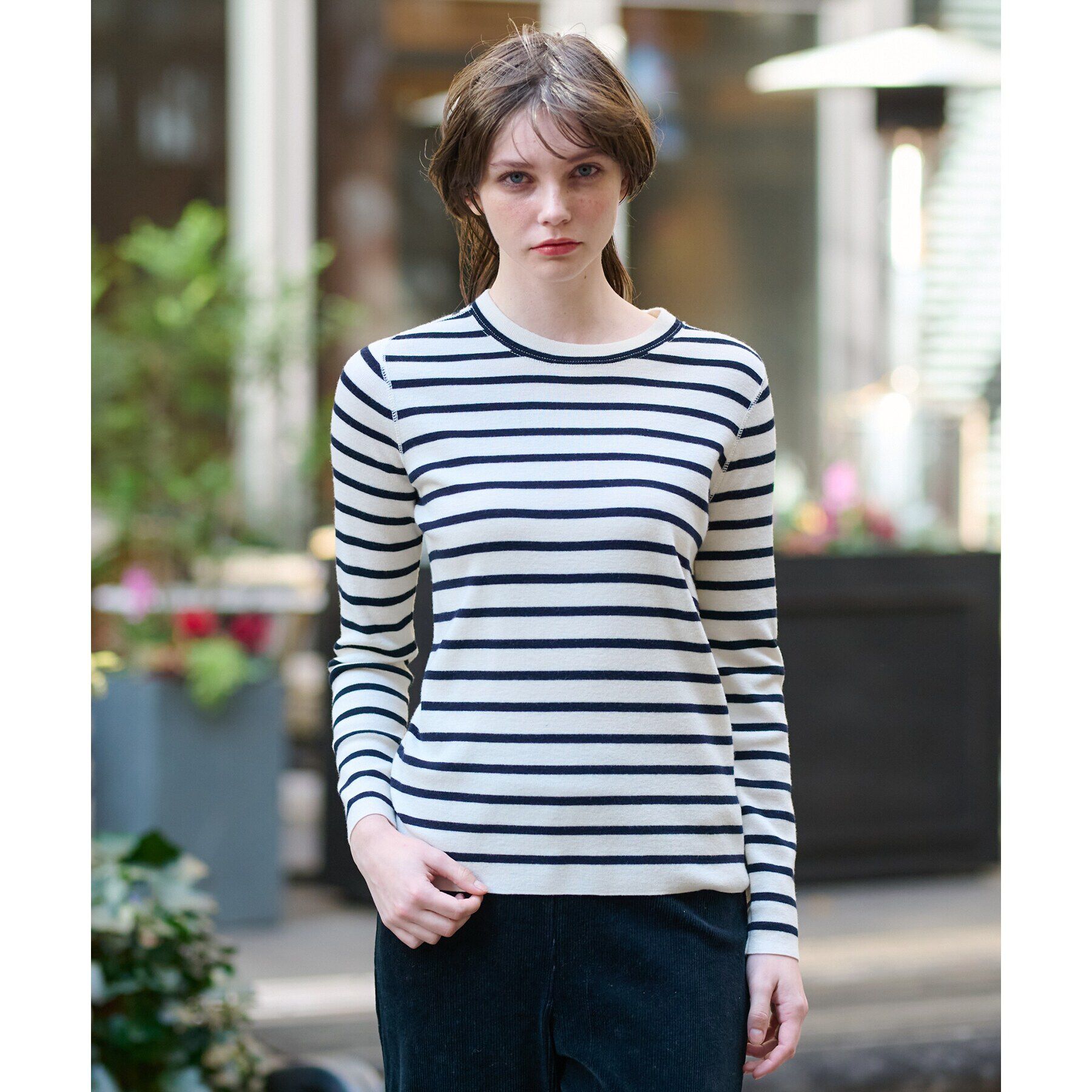 DRESSTERIOR「ストレッチフルニードルプルオーバーニット」|ニット・セーター|