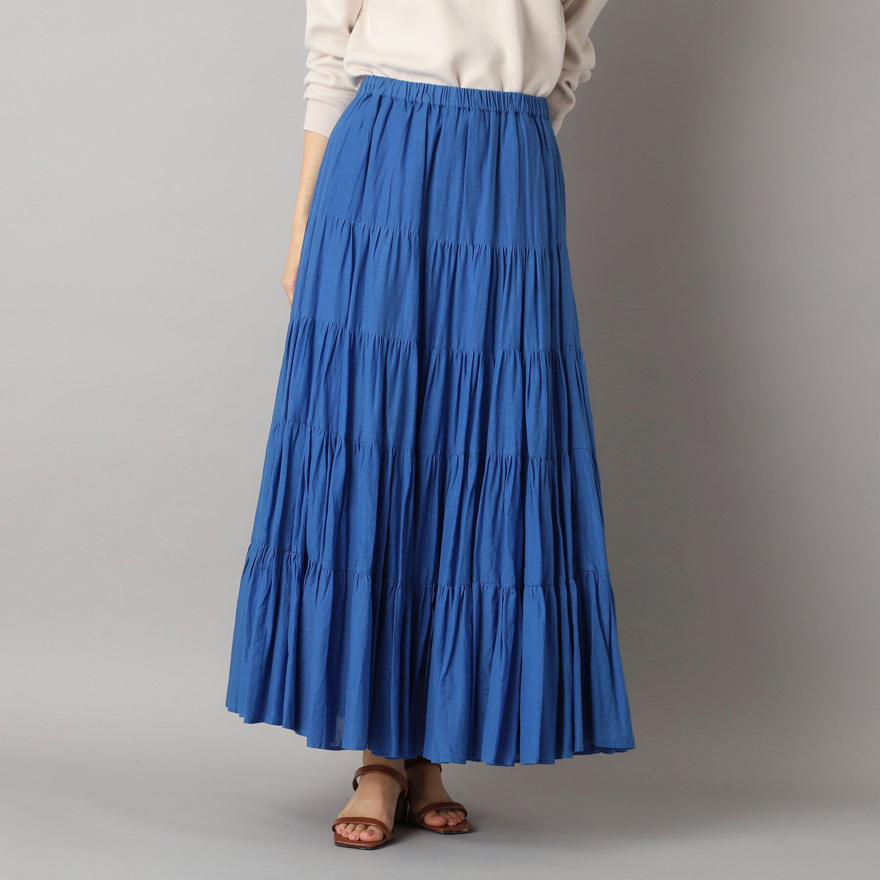 DRESSTERIOR「【大人百花春号掲載 モデル美香さん着用】洗える/コットンボイルティアードスカート」|スカート|