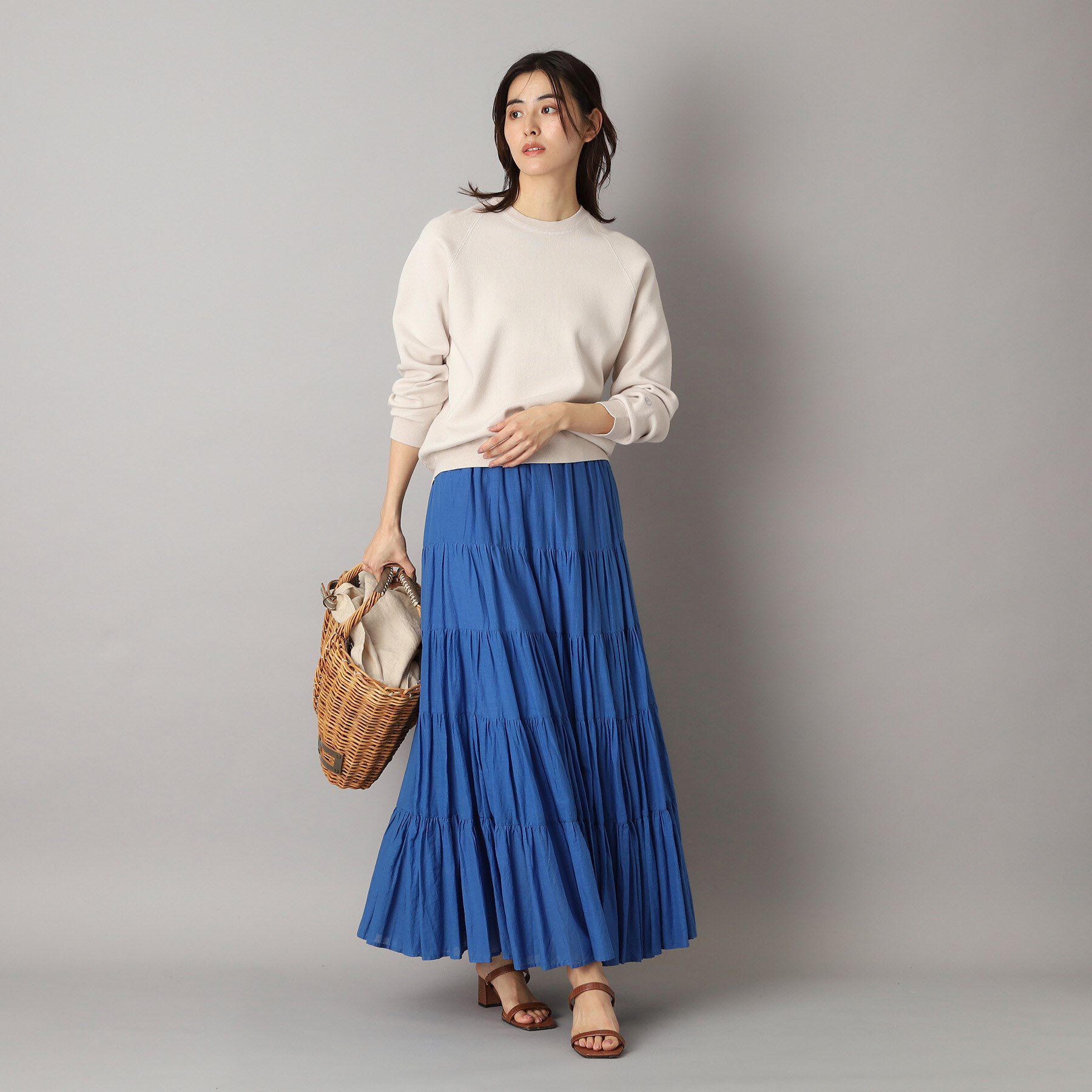 DRESSTERIOR「【大人百花春号掲載 モデル美香さん着用】洗える/コットンボイルティアードスカート」|スカート|