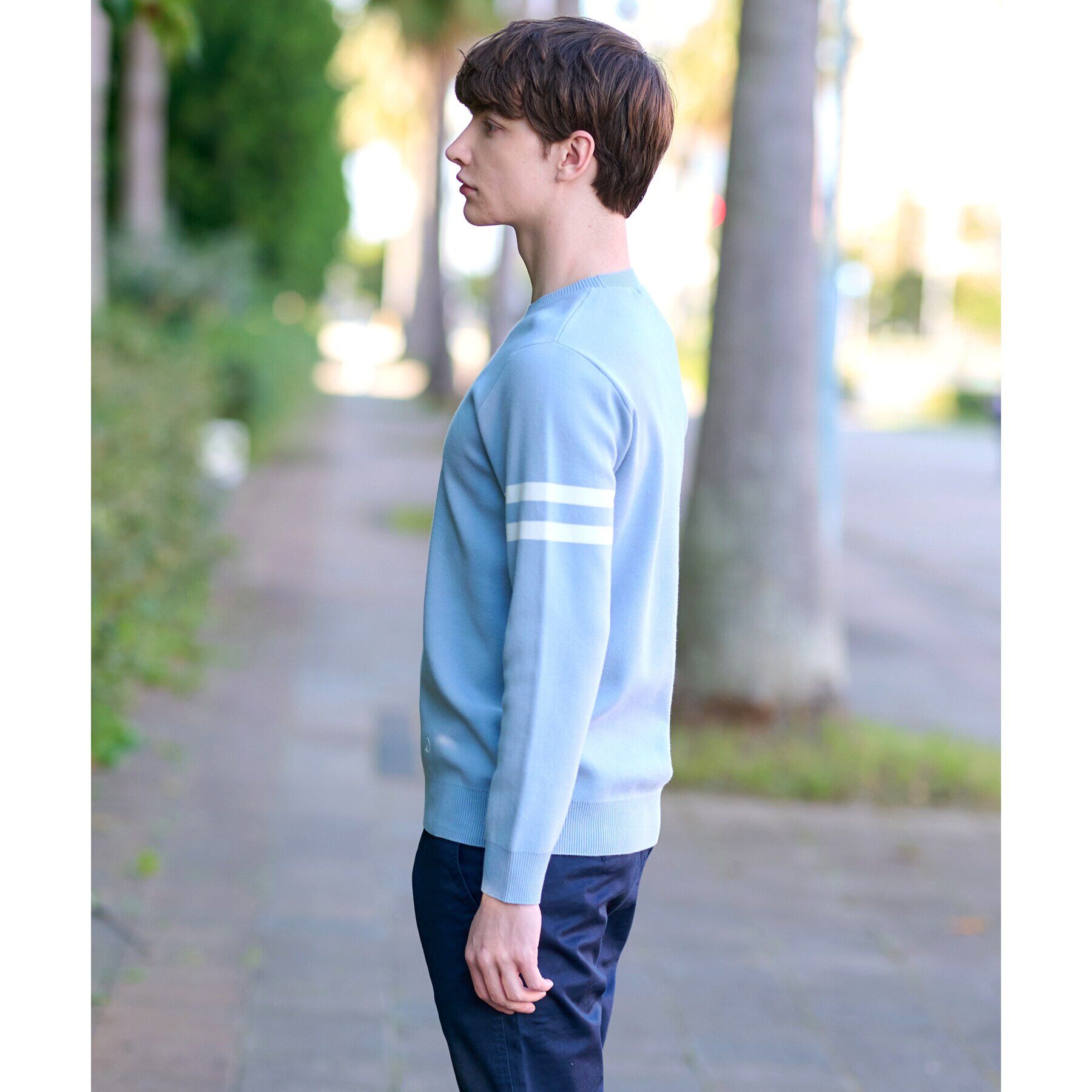 DRESSTERIOR「コットンスムース アームラインクルーネックニット」|ニット・セーター|