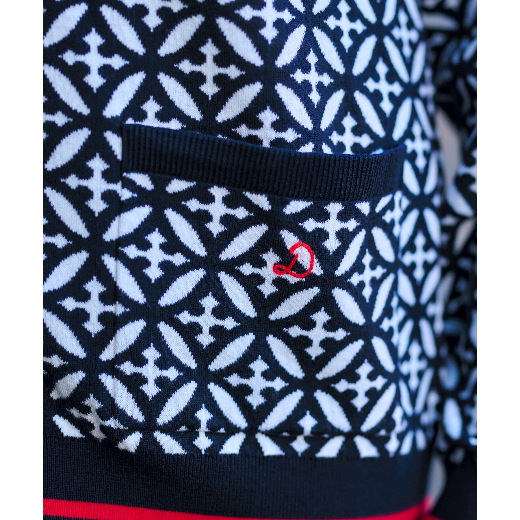 DRESSTERIOR「オーバーラップサークル ジャカード ニットカーディガン」|カーディガン|