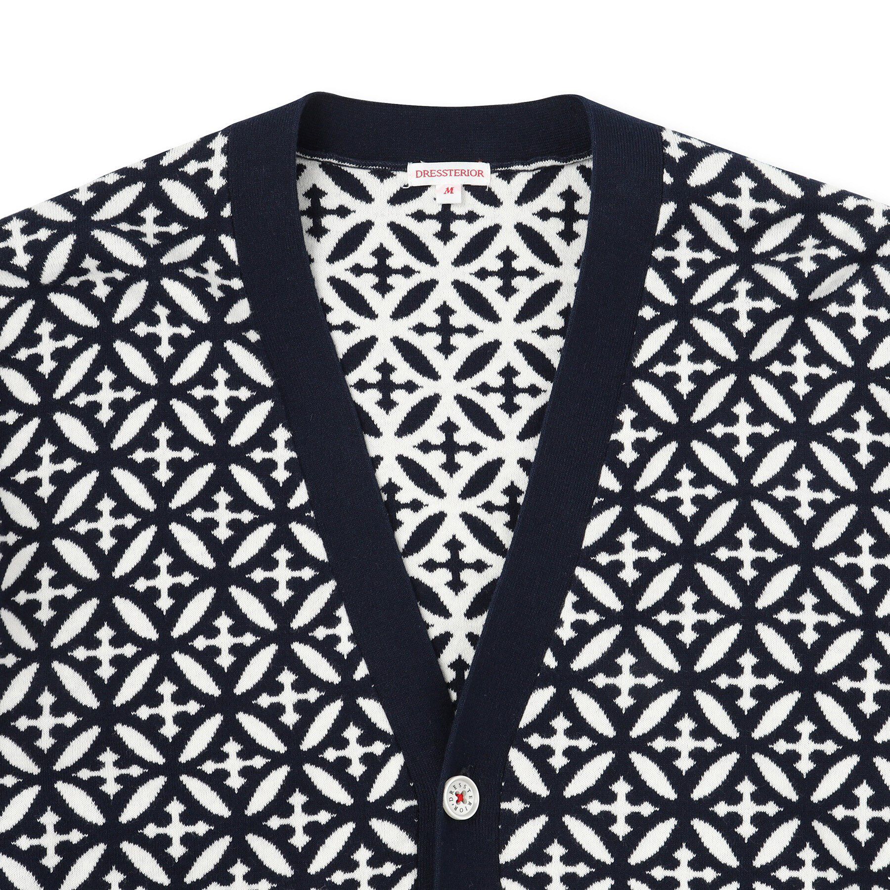 DRESSTERIOR「オーバーラップサークル ジャカード ニットカーディガン」|カーディガン|