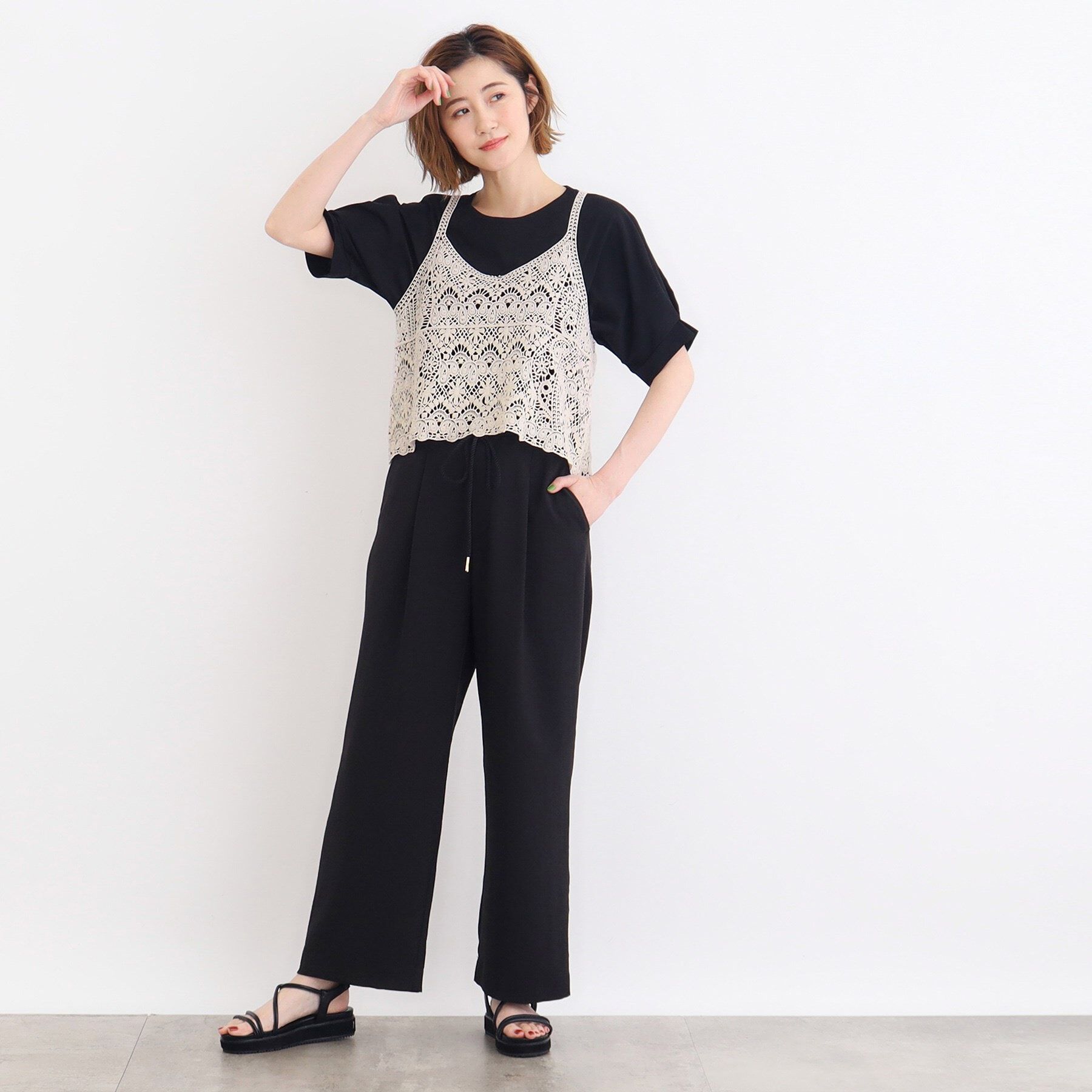 grove「クロシェ風ビスチェ&times;ブラウスセット」|シャツ・ブラウス|