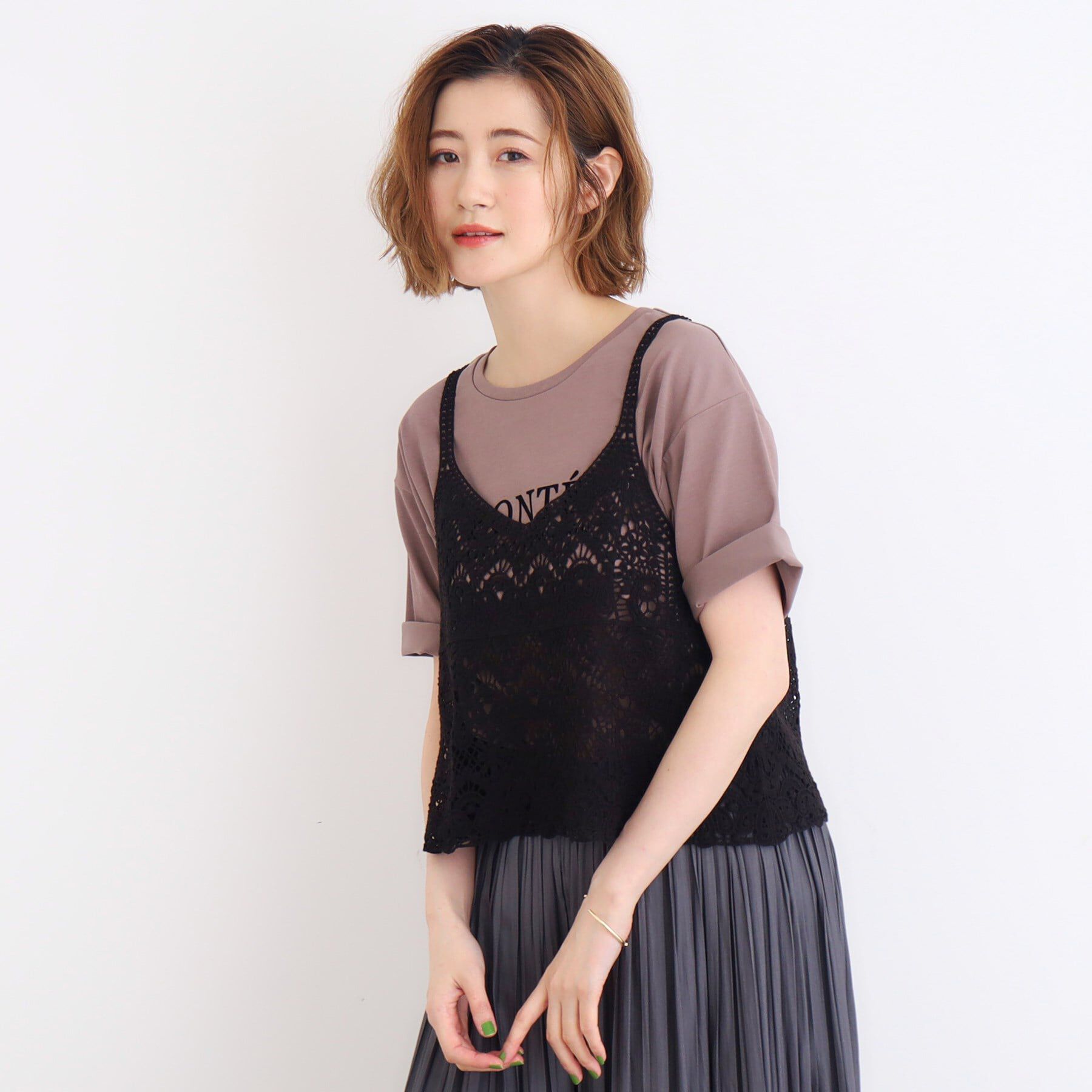 grove「クロシェ風ビスチェ&times;ブラウスセット」|シャツ・ブラウス|