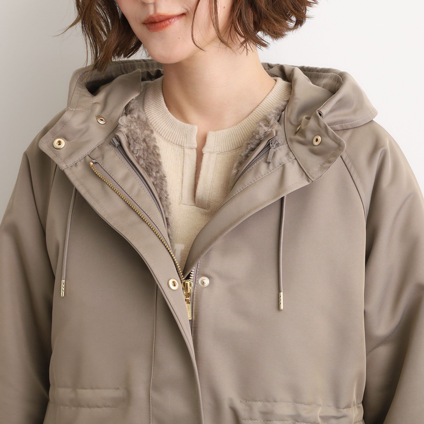 grove「【名品アウター/3WAY・はっ水】ボアライナー付きモッズコート」|ミリタリー・モッズコート|