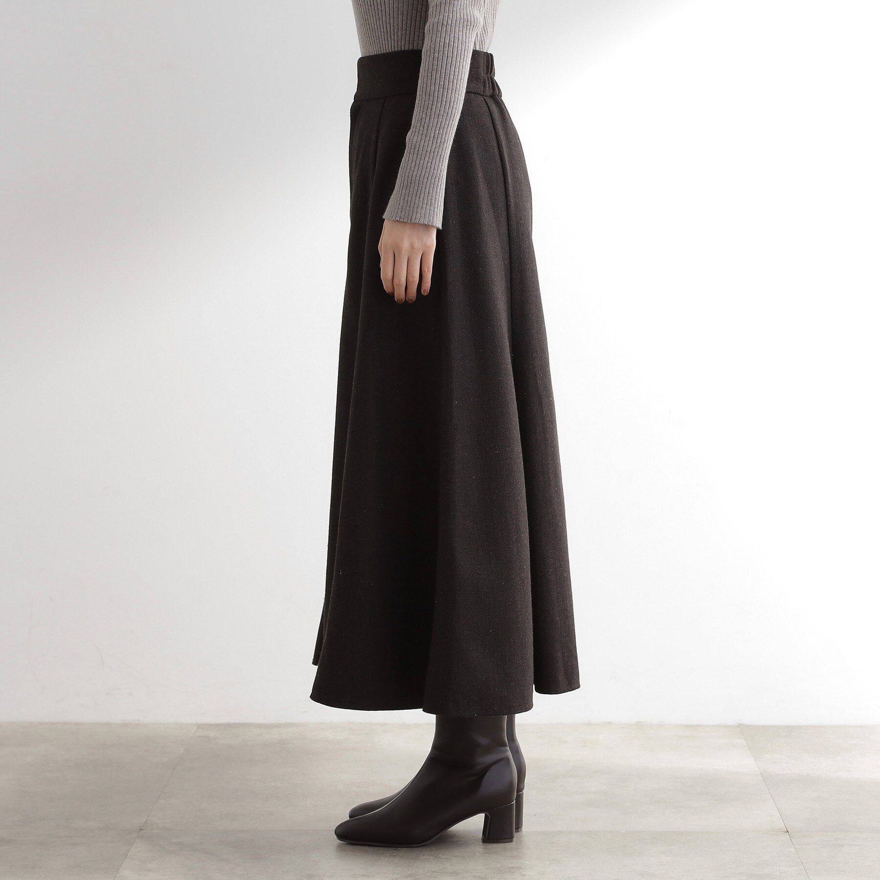 grove「へリンボンツイードフレアマキシスカート」|スカート|