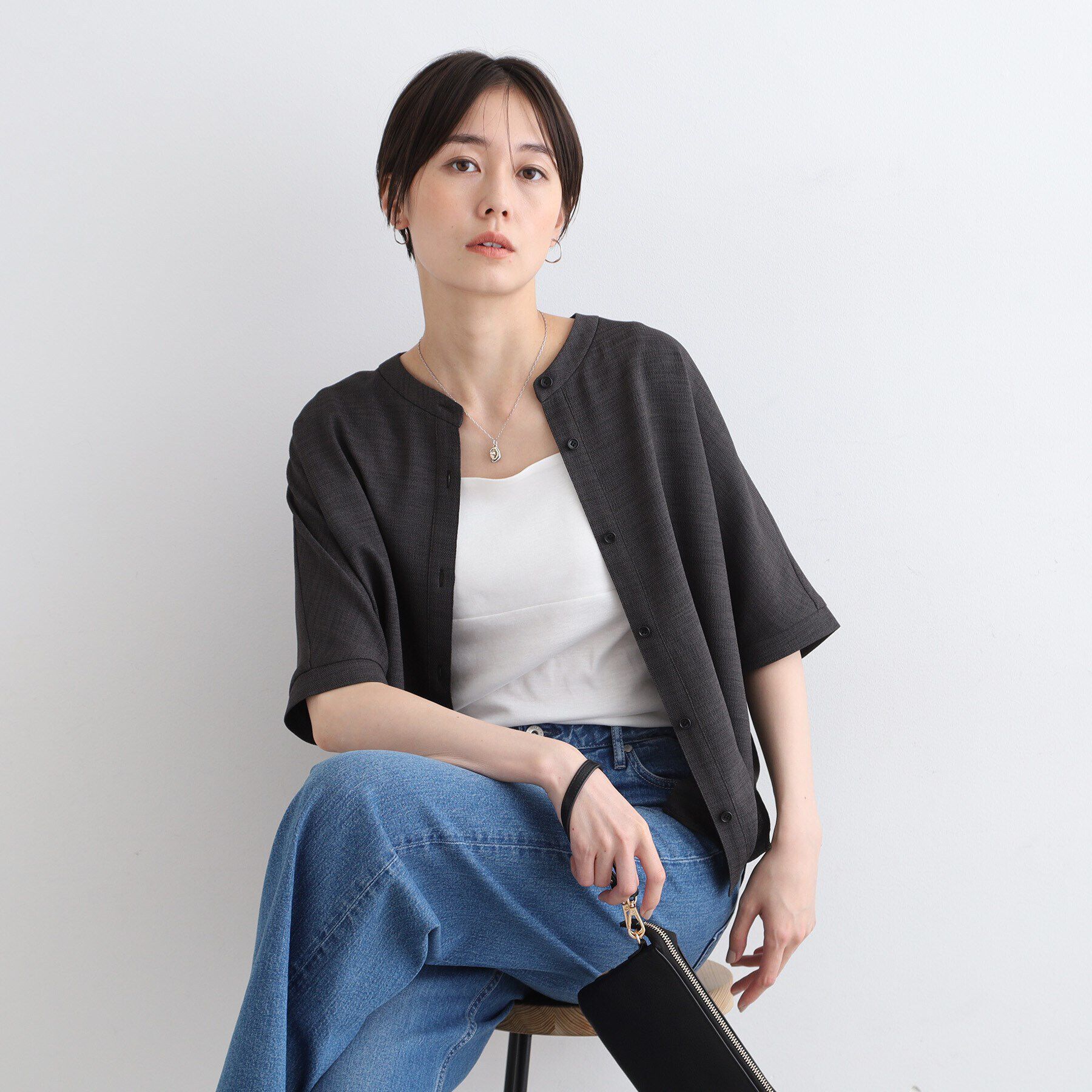 INDIVI「【洗える／UVケア／SETUP可能】麻調ドルマンブラウス」|シャツ・ブラウス|