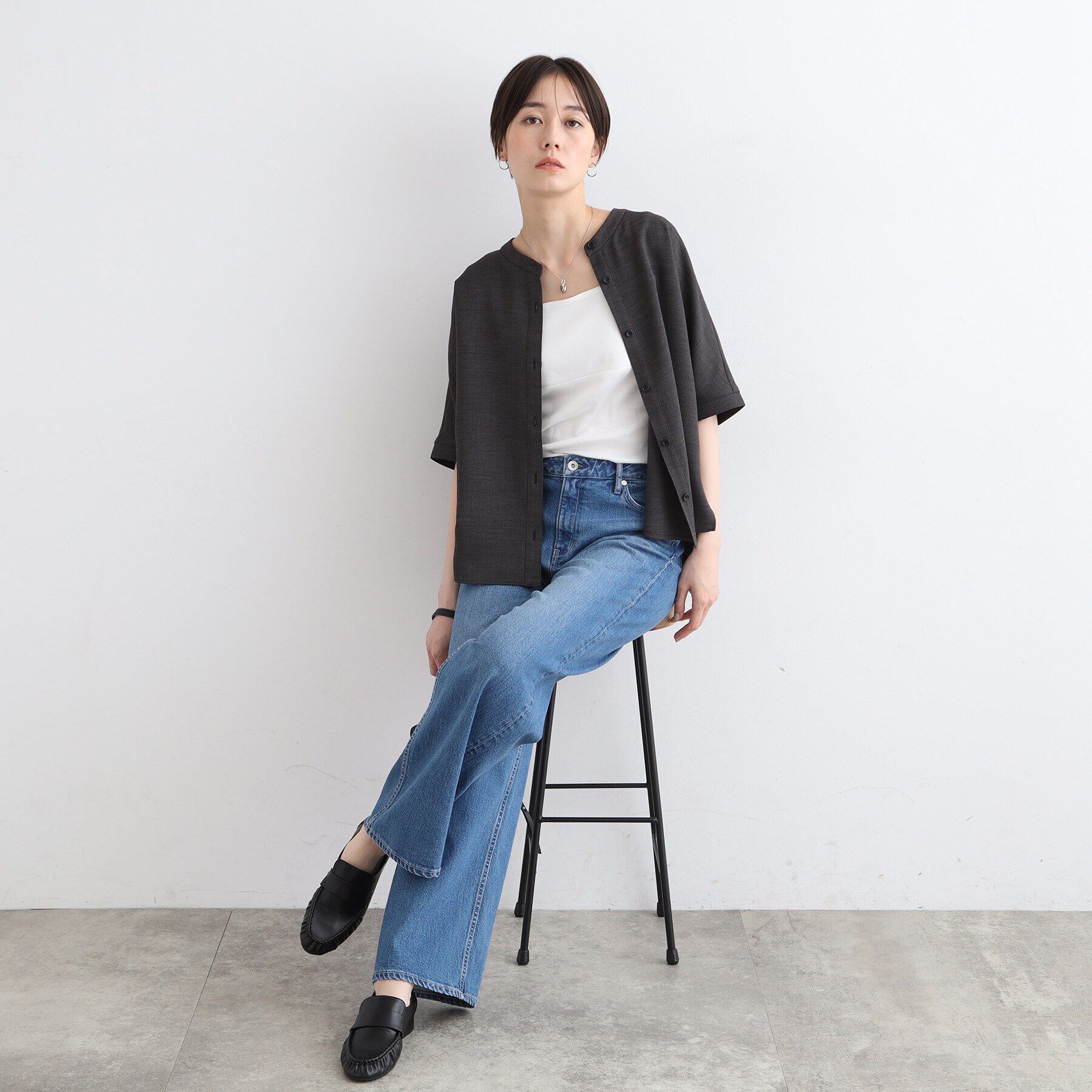 INDIVI「【洗える／UVケア／SETUP可能】麻調ドルマンブラウス」|シャツ・ブラウス|