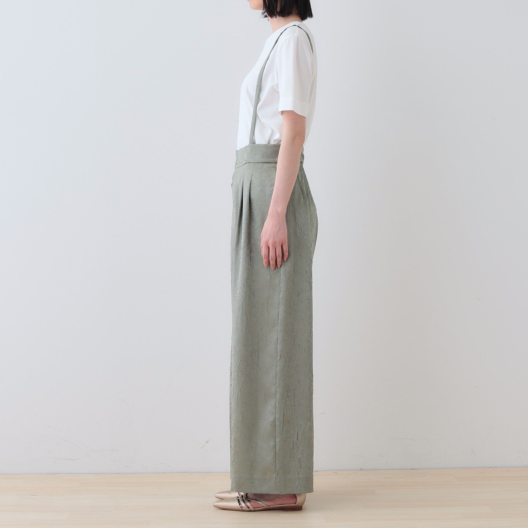 INDIVI「【サスペンダー付き】2WAYクラッシュサテンパンツ」|その他|